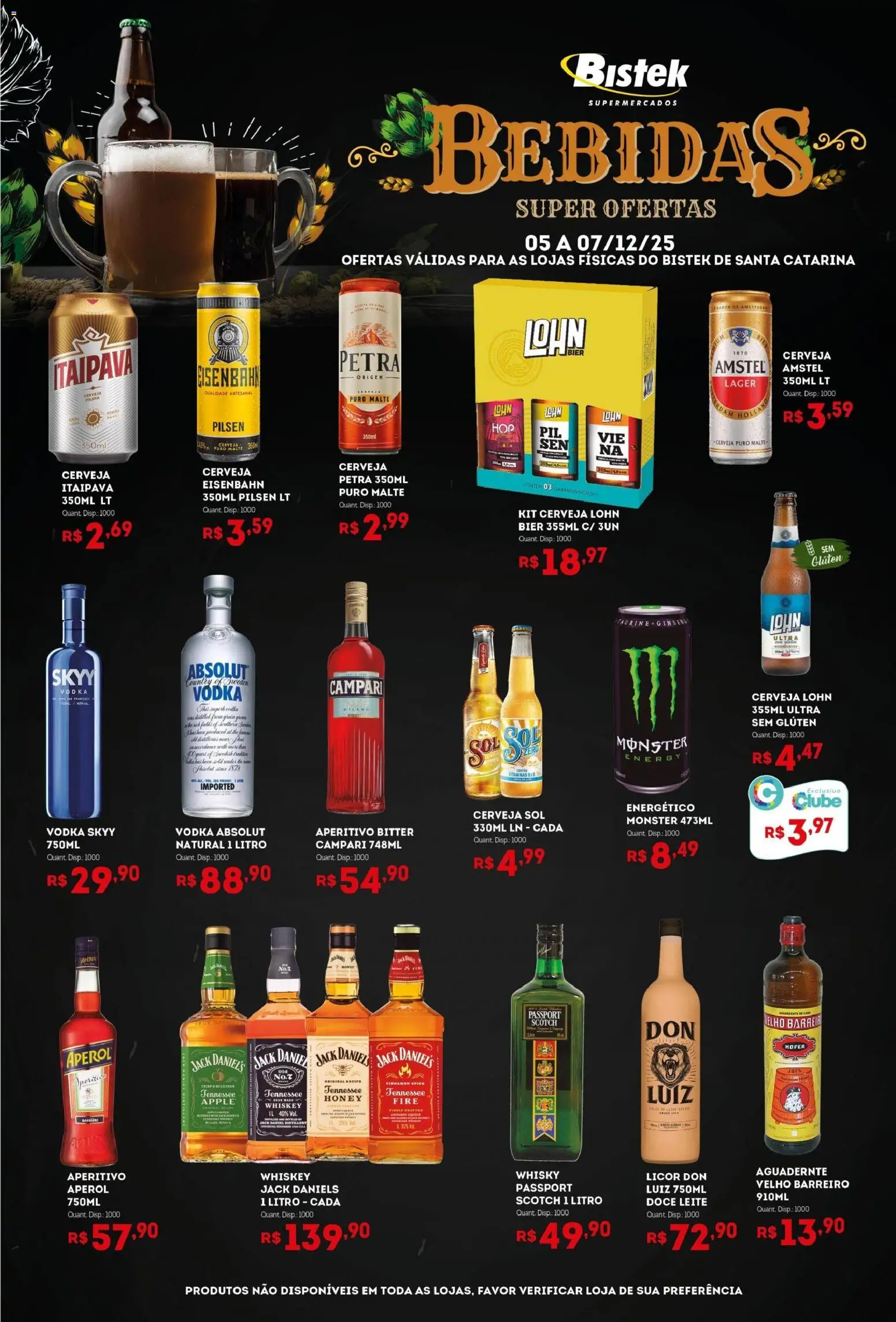 Pré-Visualização do folheto "Ofertas Bebidas" da loja Bistek Supermercados válido a partir de 05/12/2025