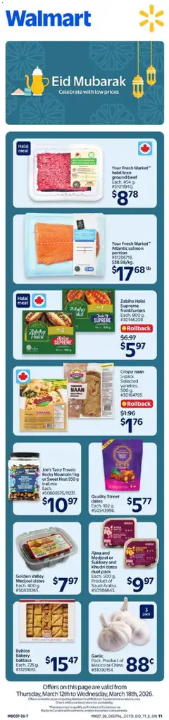 Preview of leaflet Walmart flyer - Eid Mubarak from shop Walmart is valid from Mar 12, 2026