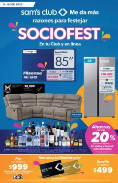 Vista previa las ofertas de la tienda Sam's Club - Catálogo Socio Fest desde el 09/09/2025 