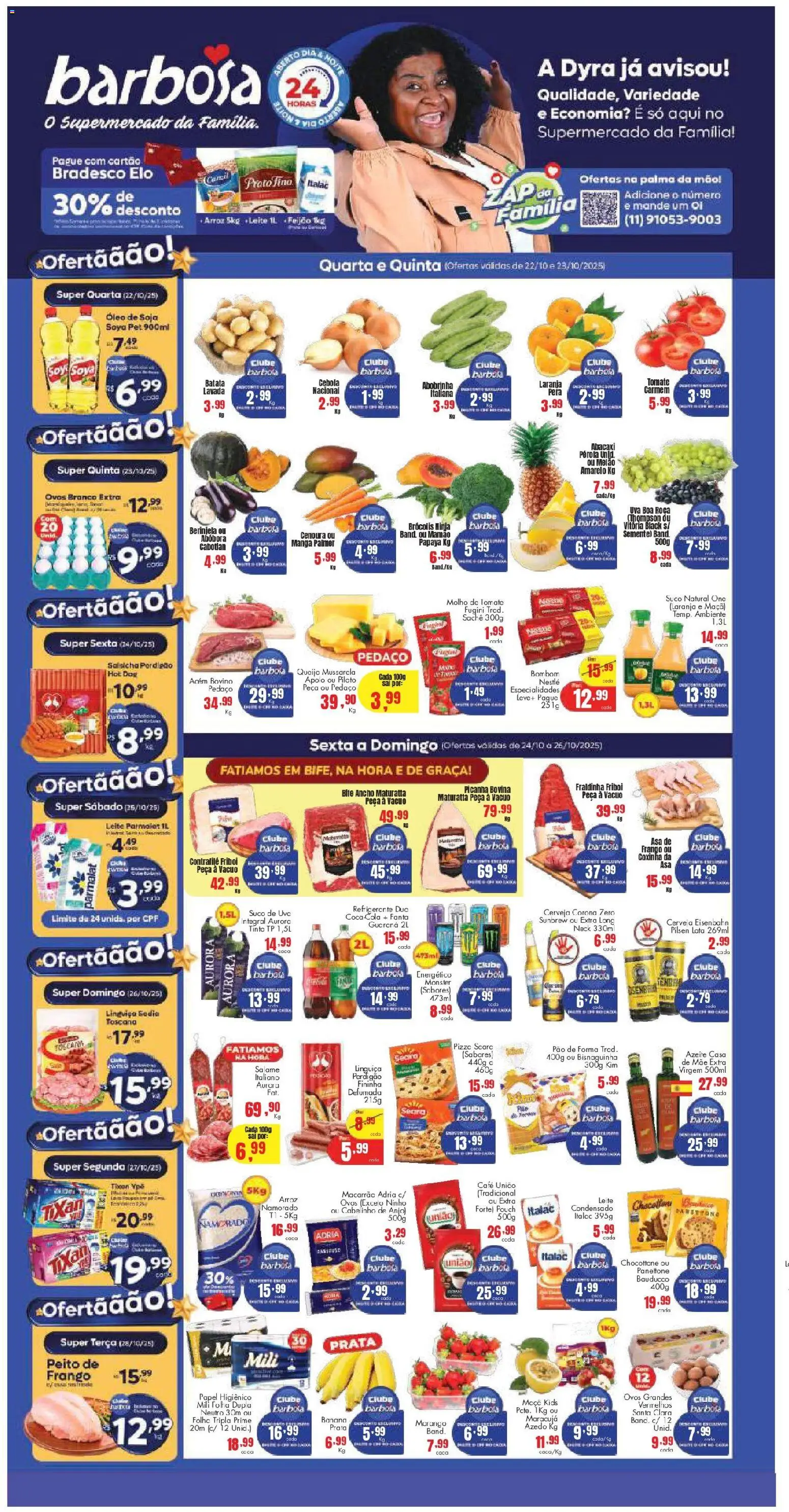 Barbosa Supermercados folheto "Ofertas Rede e Interior" válido a partir de 22/10/2025 - número de página 1