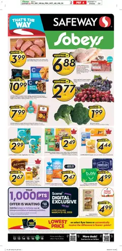 Un aperçu du dépliant Sobeys weekly flyer - AB du magasin Sobeys est valide à partir 12 mars 2026