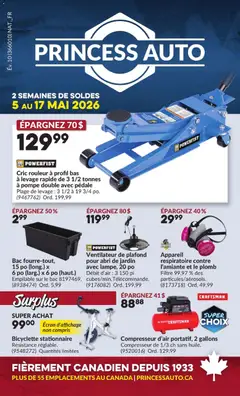 Preview of leaflet Princess Auto circulaire - 2 Semaines de Soldes ! from shop Princess Auto is valid from May 05, 2026