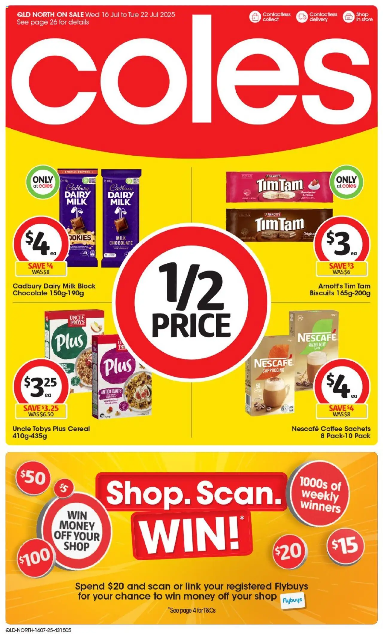 Coles catalogue valid from 16/07/2025 - page 1 - Milk, Dairy, Coffee, Chocolate, Sachets, Biscuits, Cappuccino, Nescafe