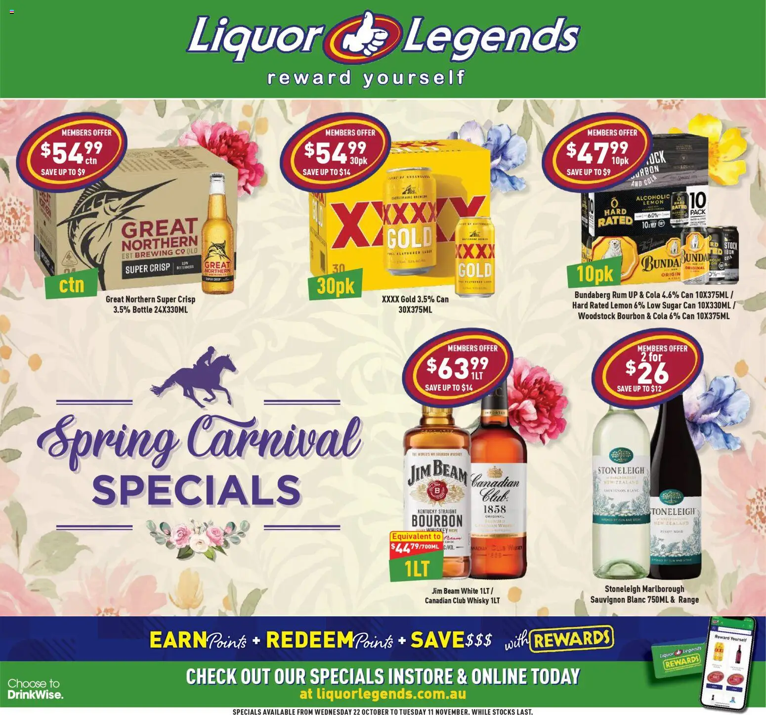 Liquor Legends catalogue valid from 22/10/2025 - page 1 - Jim Beam, Bourbon, Whiskey, Rum, Sugar, Lemon