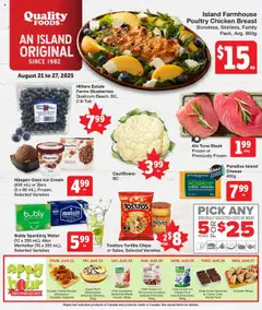 Un aperçu du dépliant Weekly flyer / circulaire du magasin Quality Foods est valide à partir 21 août 2025