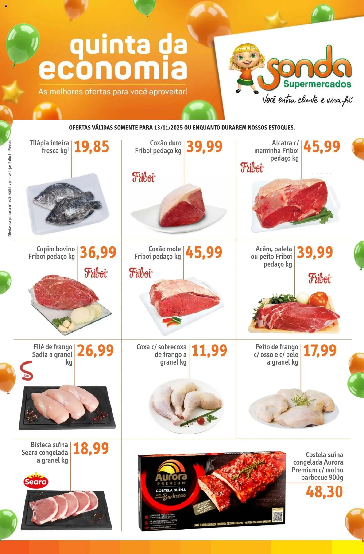 Pré-Visualização do folheto "Ofertas Quinta da Economia" da loja Sonda válido a partir de 13/11/2025 - Microondas, Freezer, Frango, Forno, Alcatra, Filé de frango, Maminha, Coxão duro