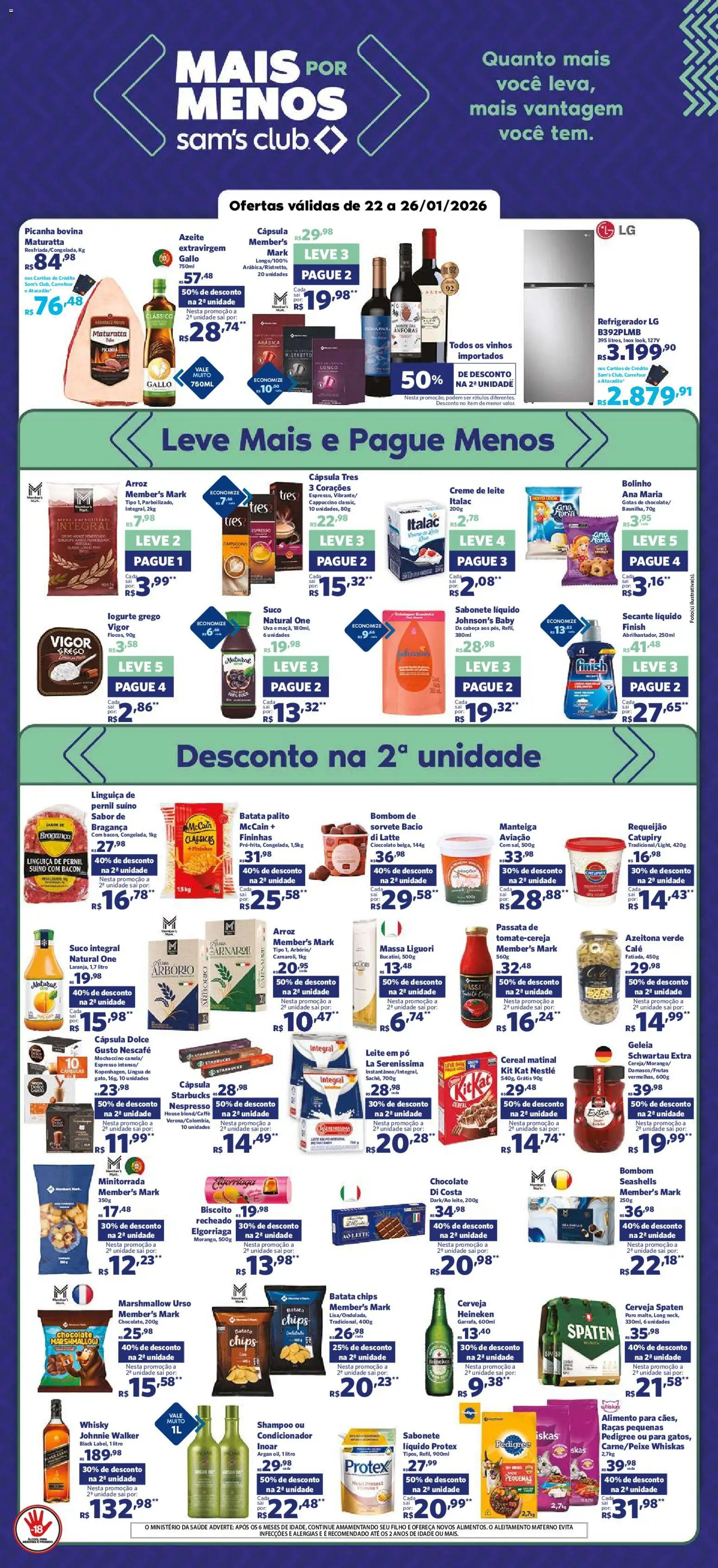 Pré-Visualização do folheto "Ofertas da semana" da loja Sam's Club válido a partir de 22/01/2026