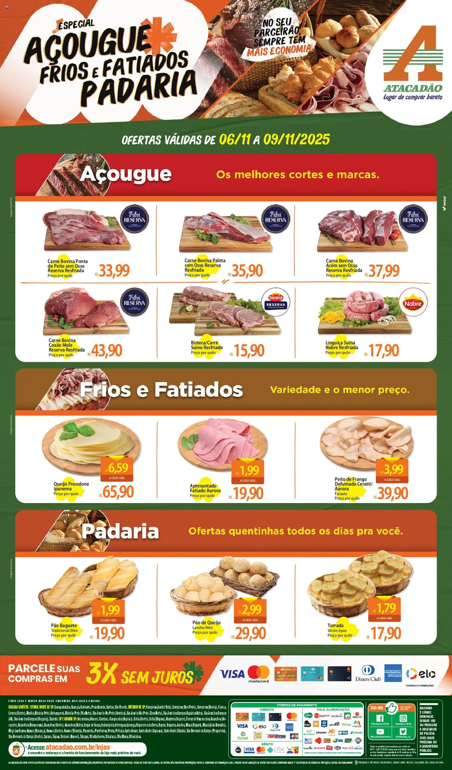 Pré-Visualização do folheto "Ofertas - SP" da loja Atacadão válido a partir de 06/11/2025