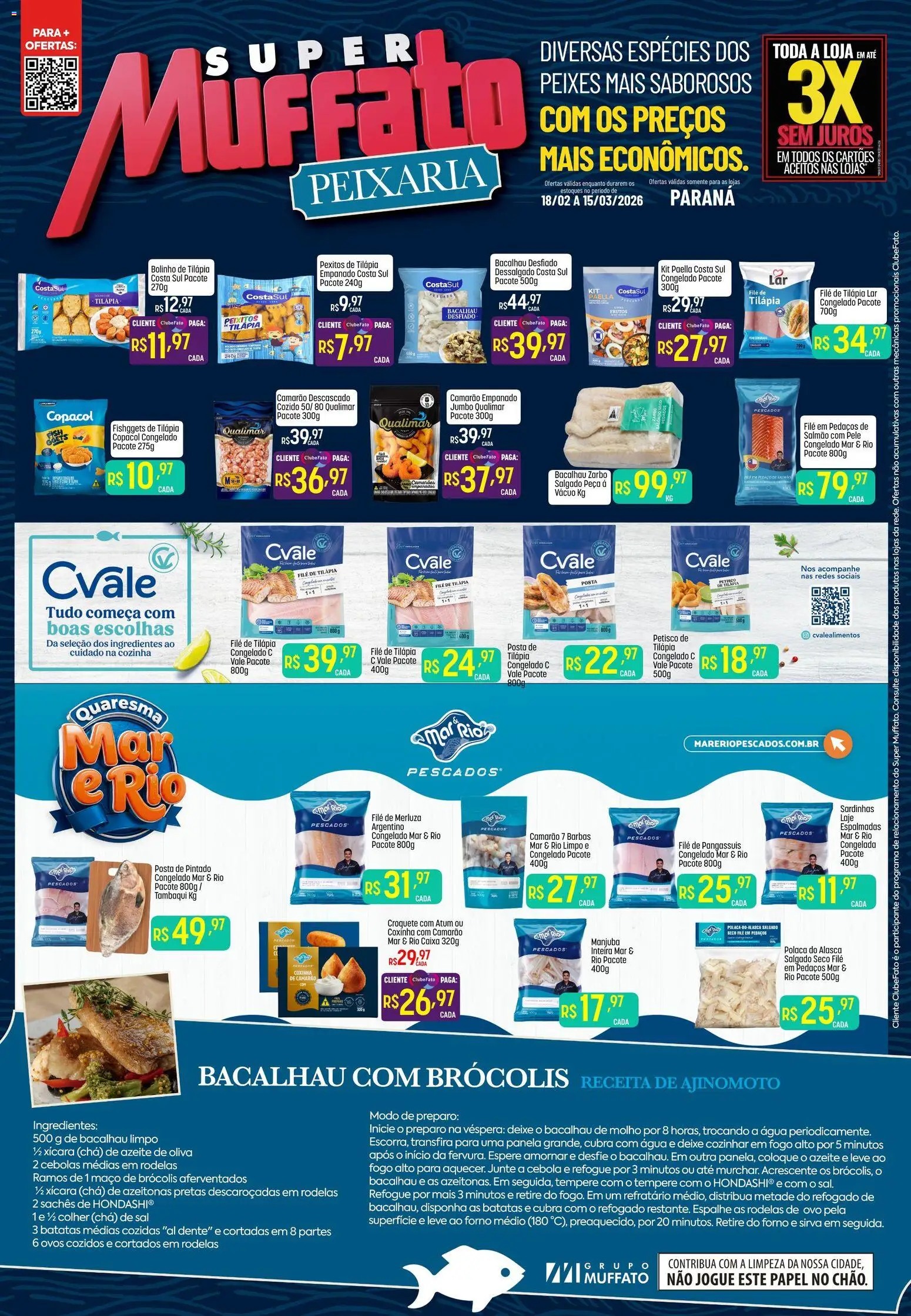 Pré-Visualização do folheto "Ofertas Peixaria" da loja Super Muffato válido a partir de 18/02/2026