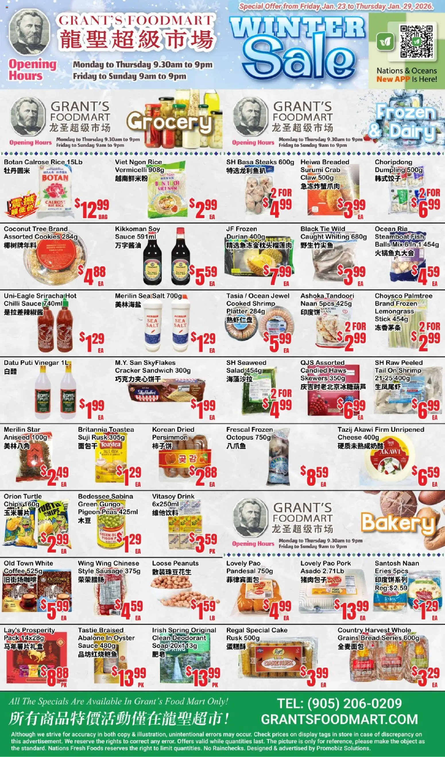 Preview of leaflet Weekly Flyer - Grant’s Foodmart from shop Oceans is valid from Jan 23, 2026