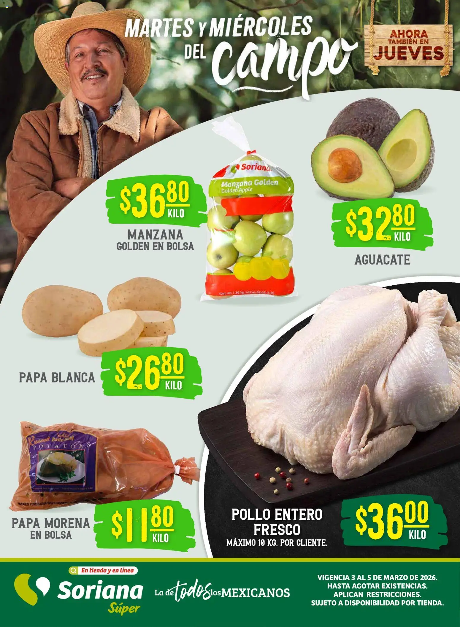 Vista previa las ofertas de la tienda Soriana - Soriana Martes y Miércoles del Campo Súper: Saltillo y Torreón desde el 03/03/2026 