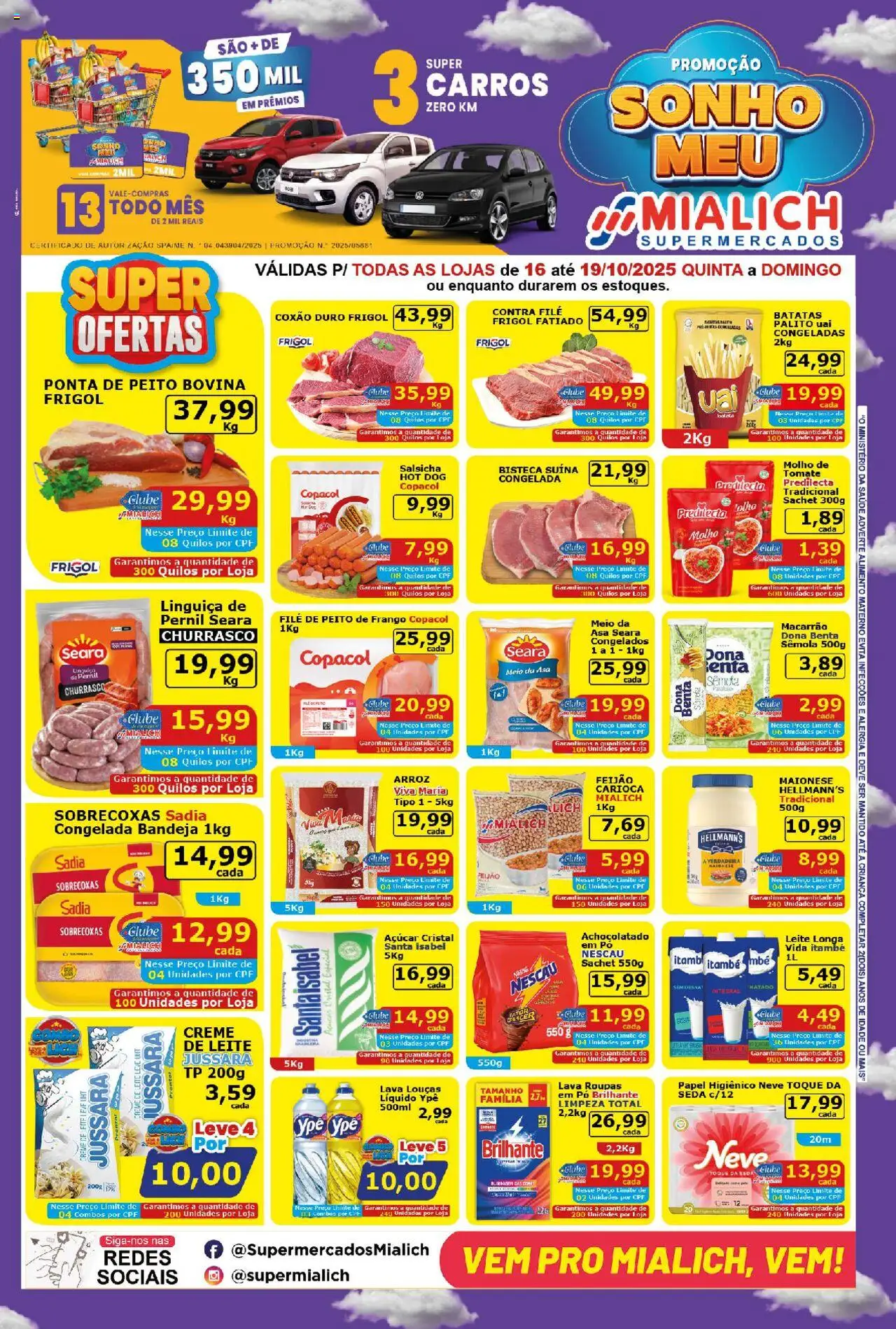 Mialich Supermercados folheto "Ofertas da semana" válido a partir de 16/10/2025 - número de página 1