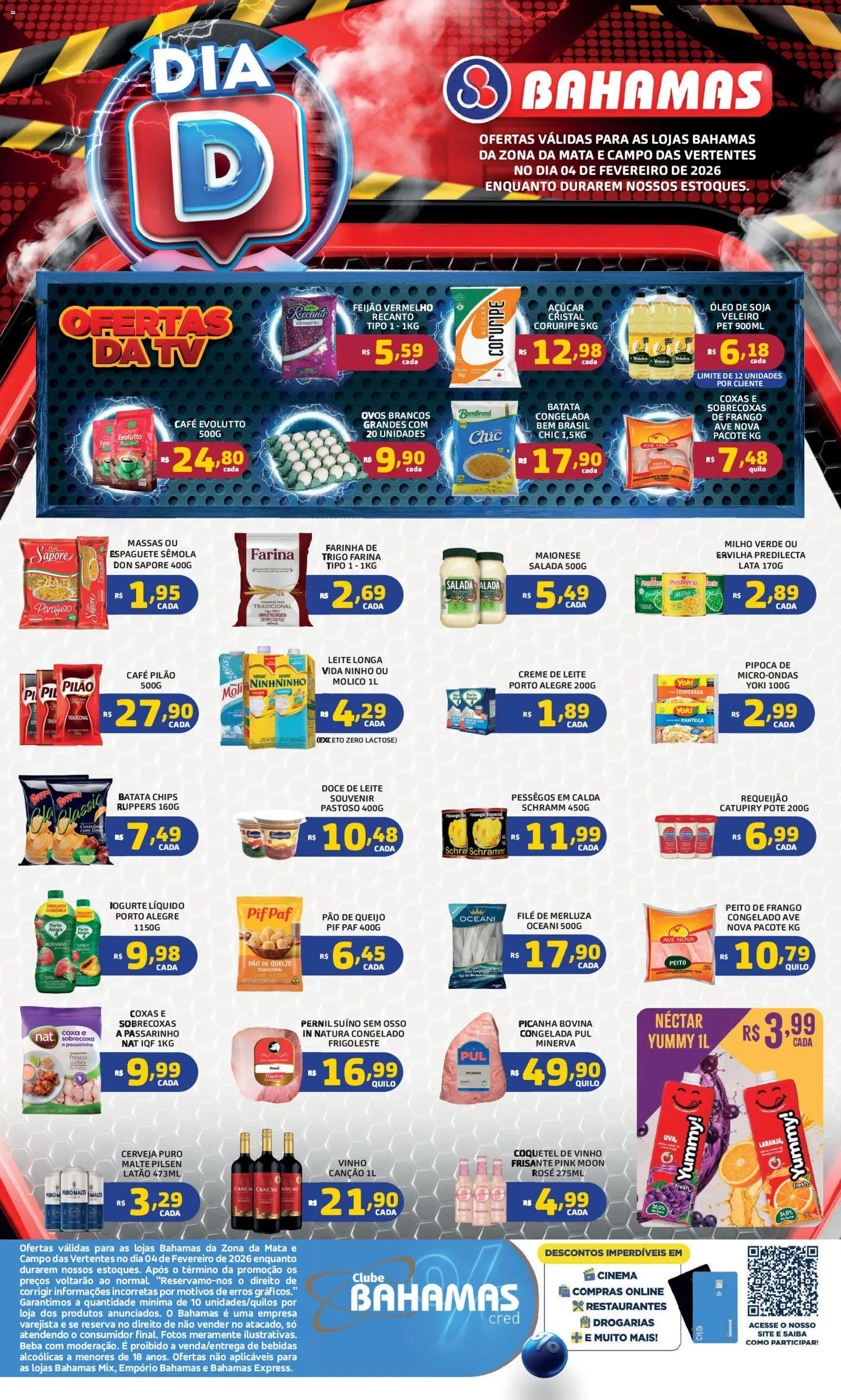 Pré-Visualização do folheto "Ofertas Dia D" da loja Bahamas Supermercados válido a partir de 04/02/2026