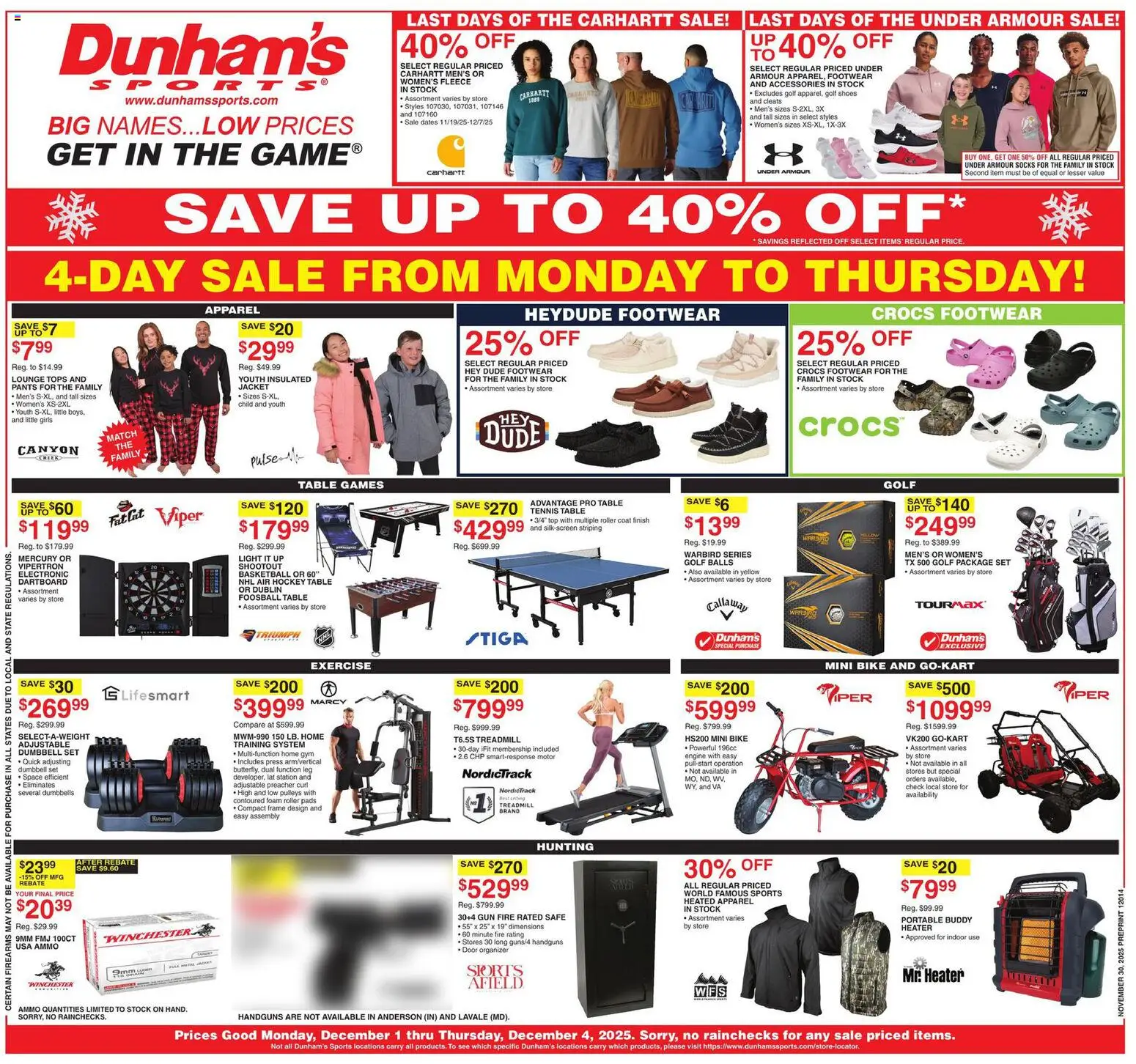 Ad Preview of Dunham's Sports Weekly Ad from 12/01/2025