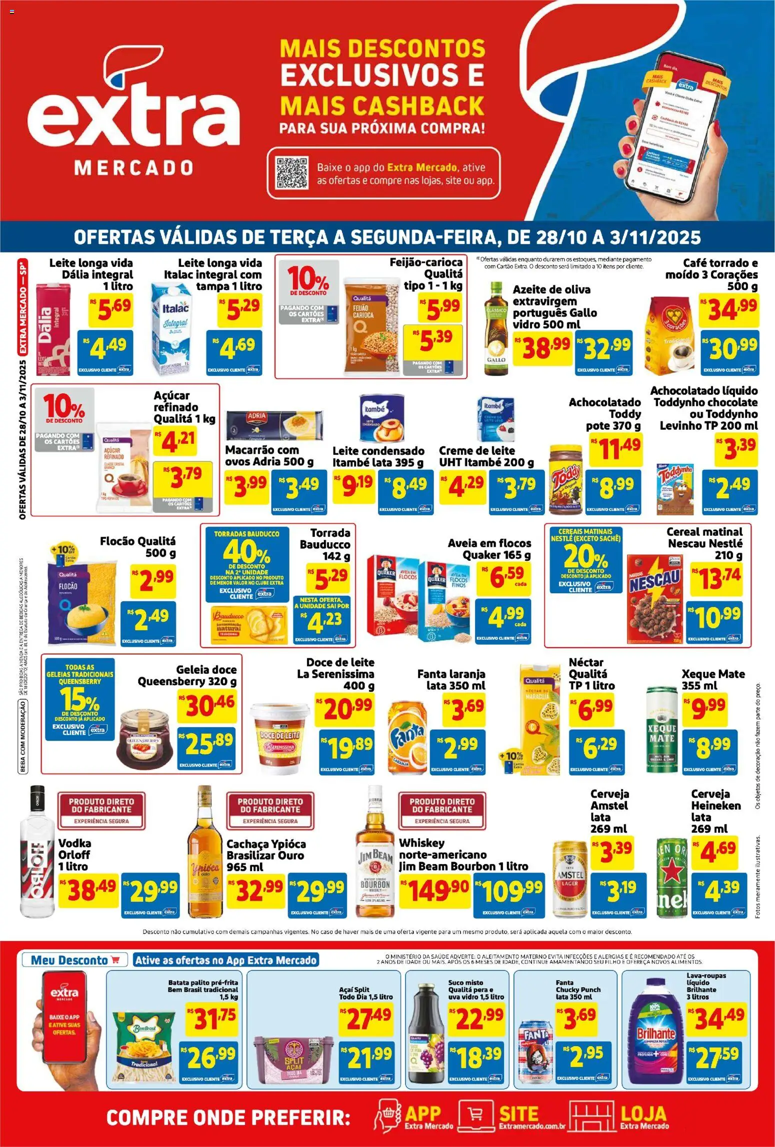 Pré-Visualização do folheto "Ofertas de Mercado" da loja Extra válido a partir de 28/10/2025