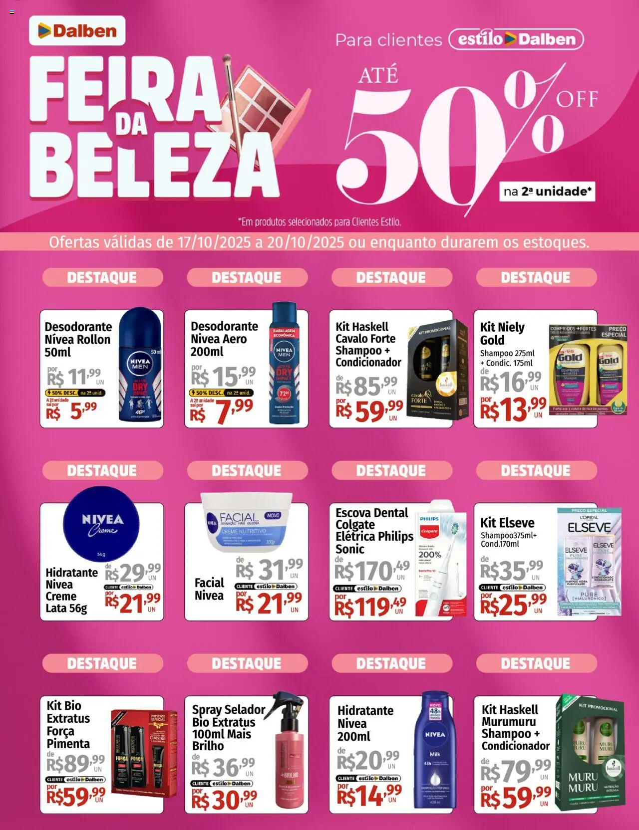 Supermercado Dalben folheto "Ofertas Feira da Beleza" válido a partir de 17/10/2025 - número de página 1