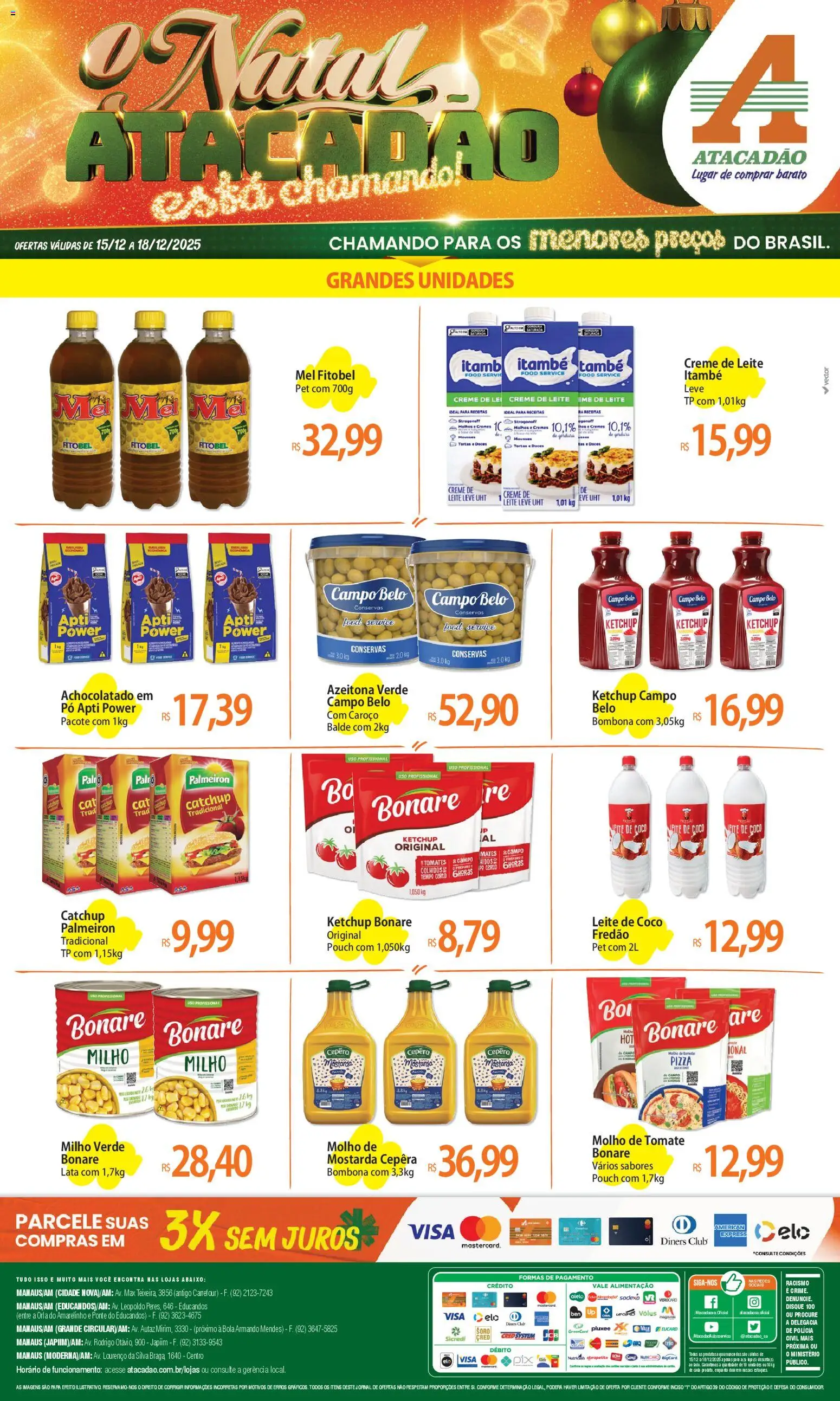 Pré-Visualização do folheto "Ofertas - AM" da loja Atacadão válido a partir de 15/12/2025