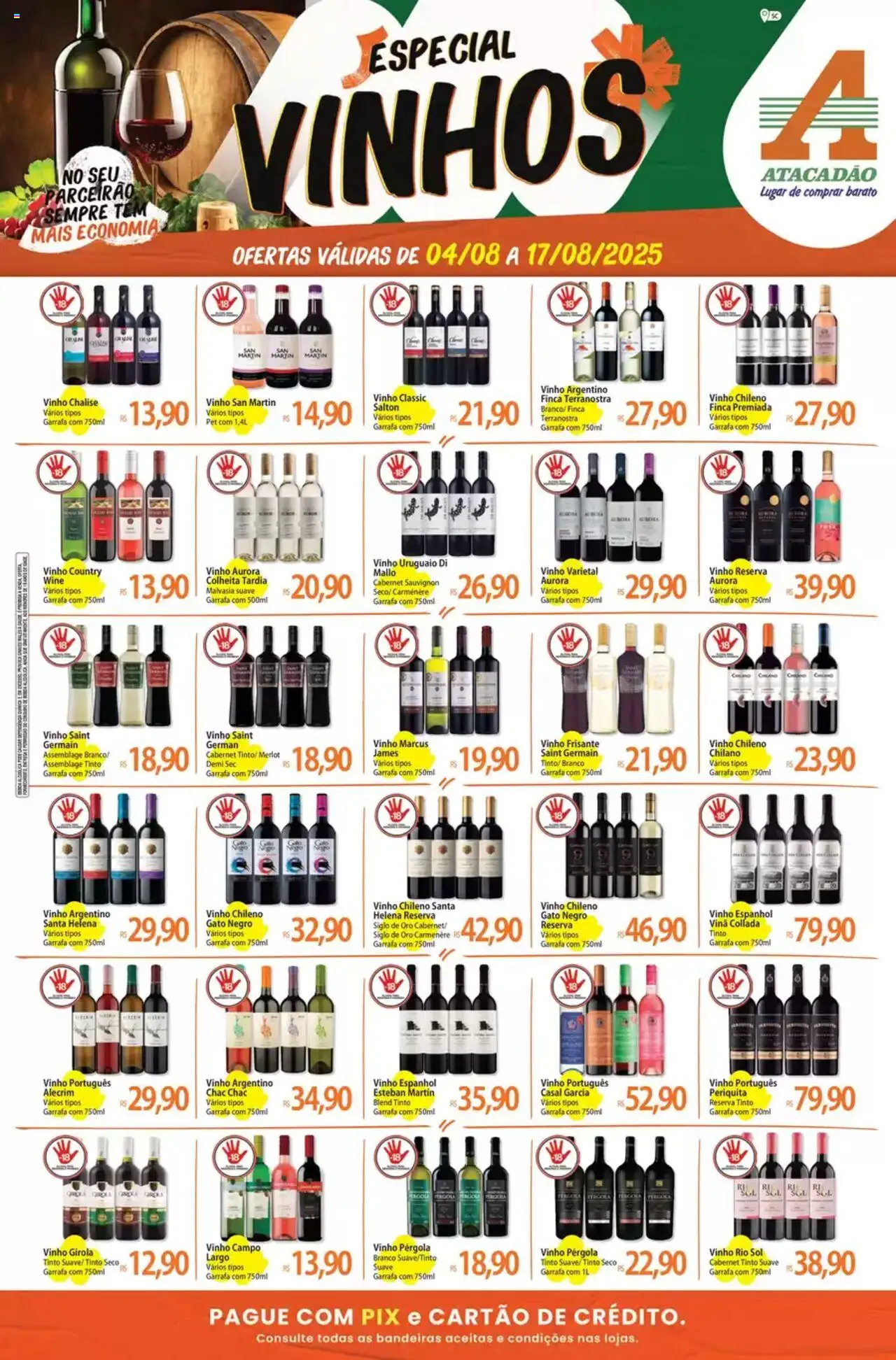 Atacadão folheto "Ofertas Vinhos" válido a partir de 04/08/2025 - número de página 1