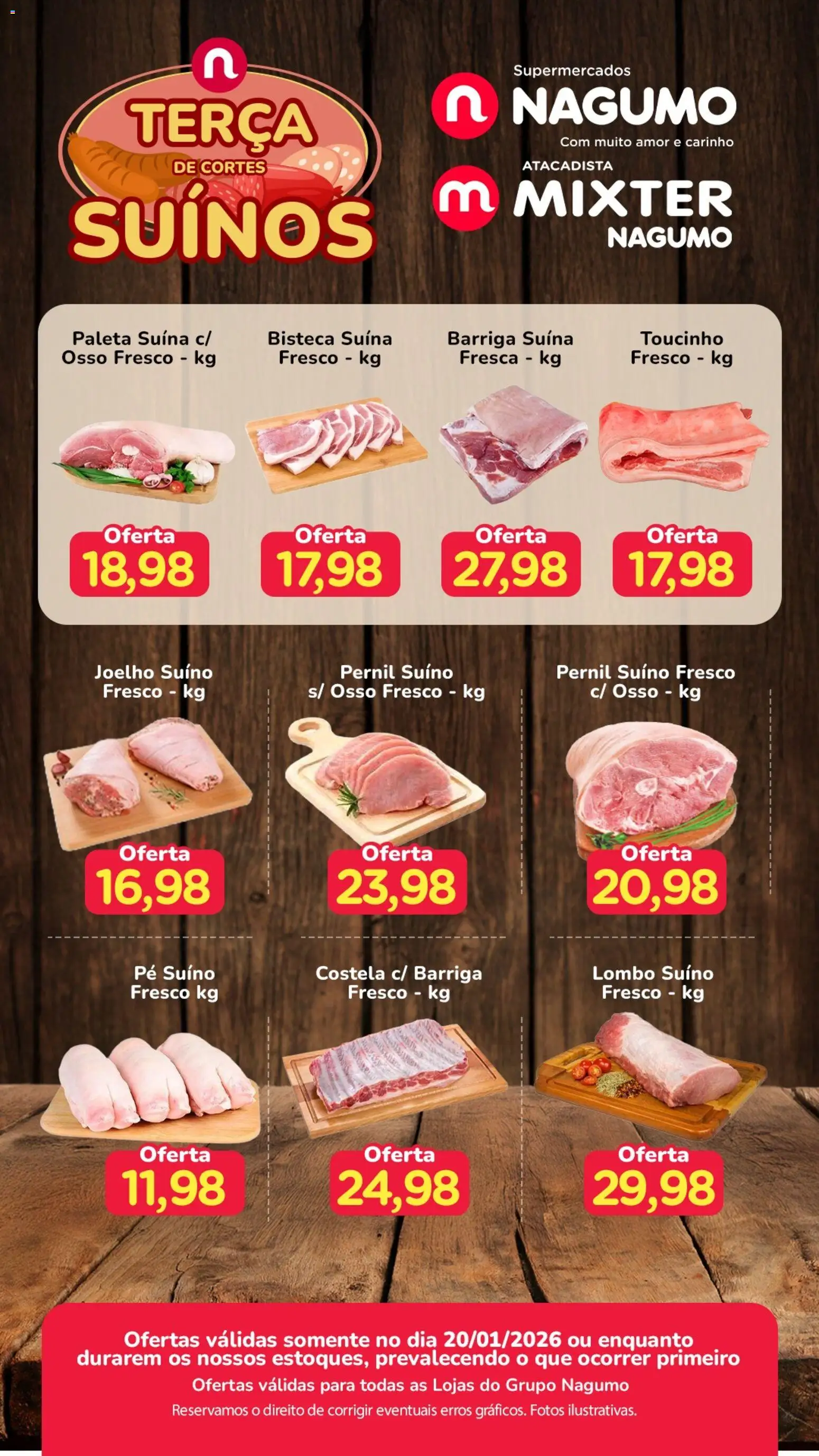 Pré-Visualização do folheto "Ofertas Terça de Cortes Suínos" da loja Nagumo válido a partir de 20/01/2026