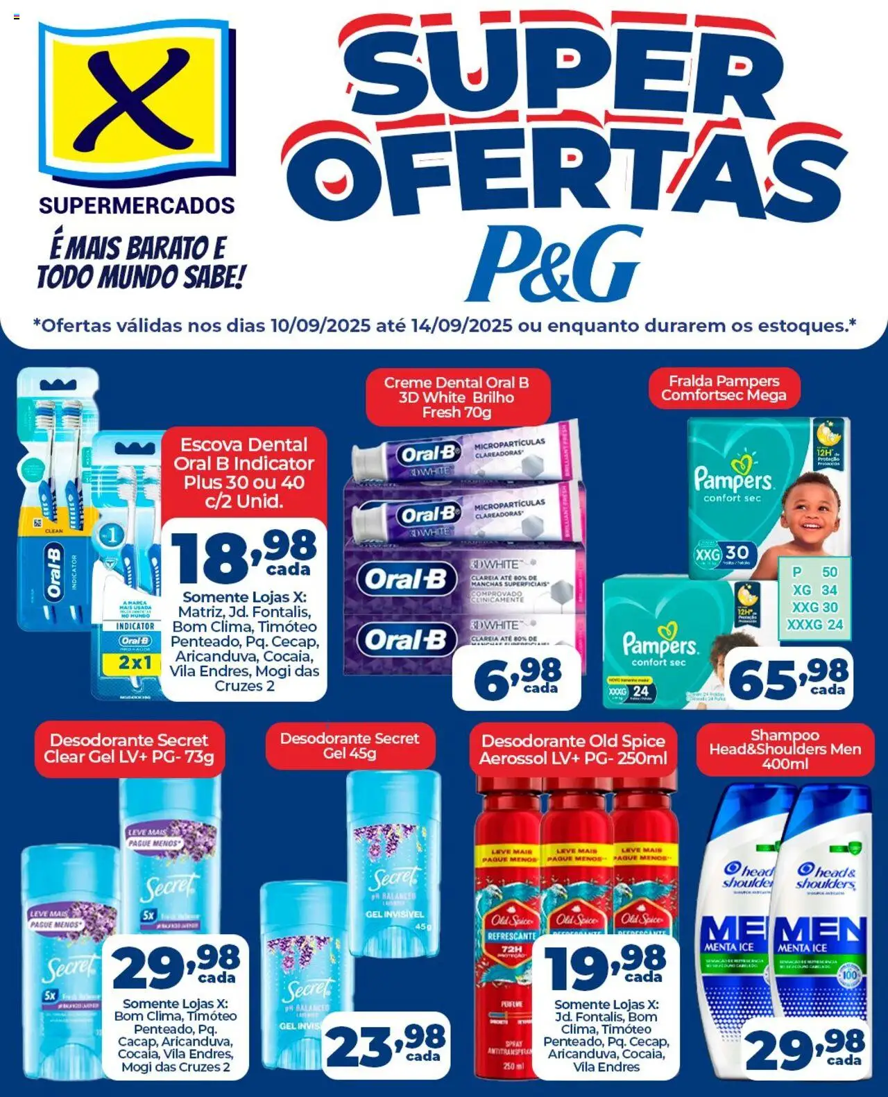 X Supermercados folheto "Ofertas P&G" válido a partir de 10/09/2025 - número de página 1