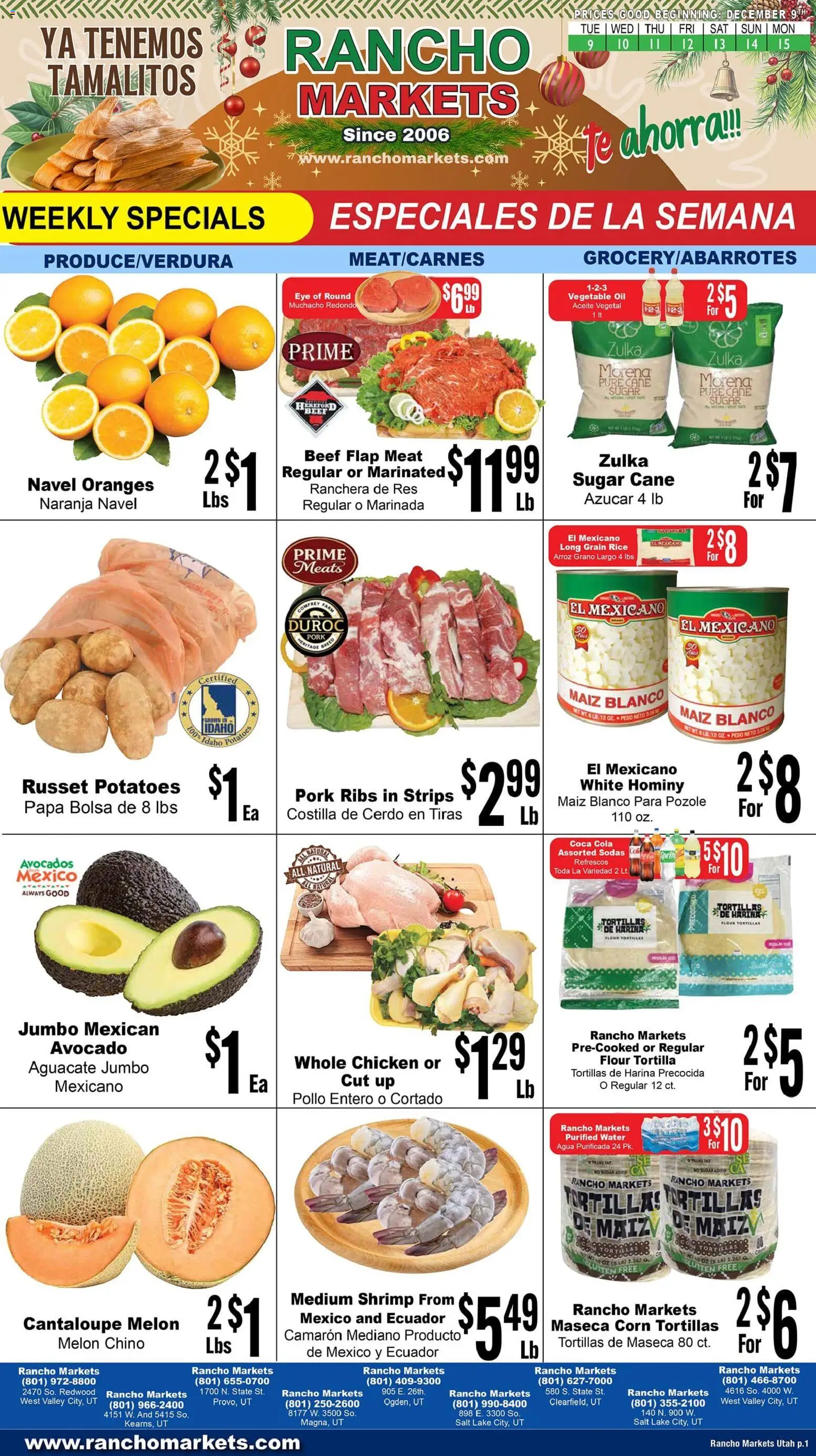 Ad Preview of Rancho Markets Weekly Ad from 12/09/2025