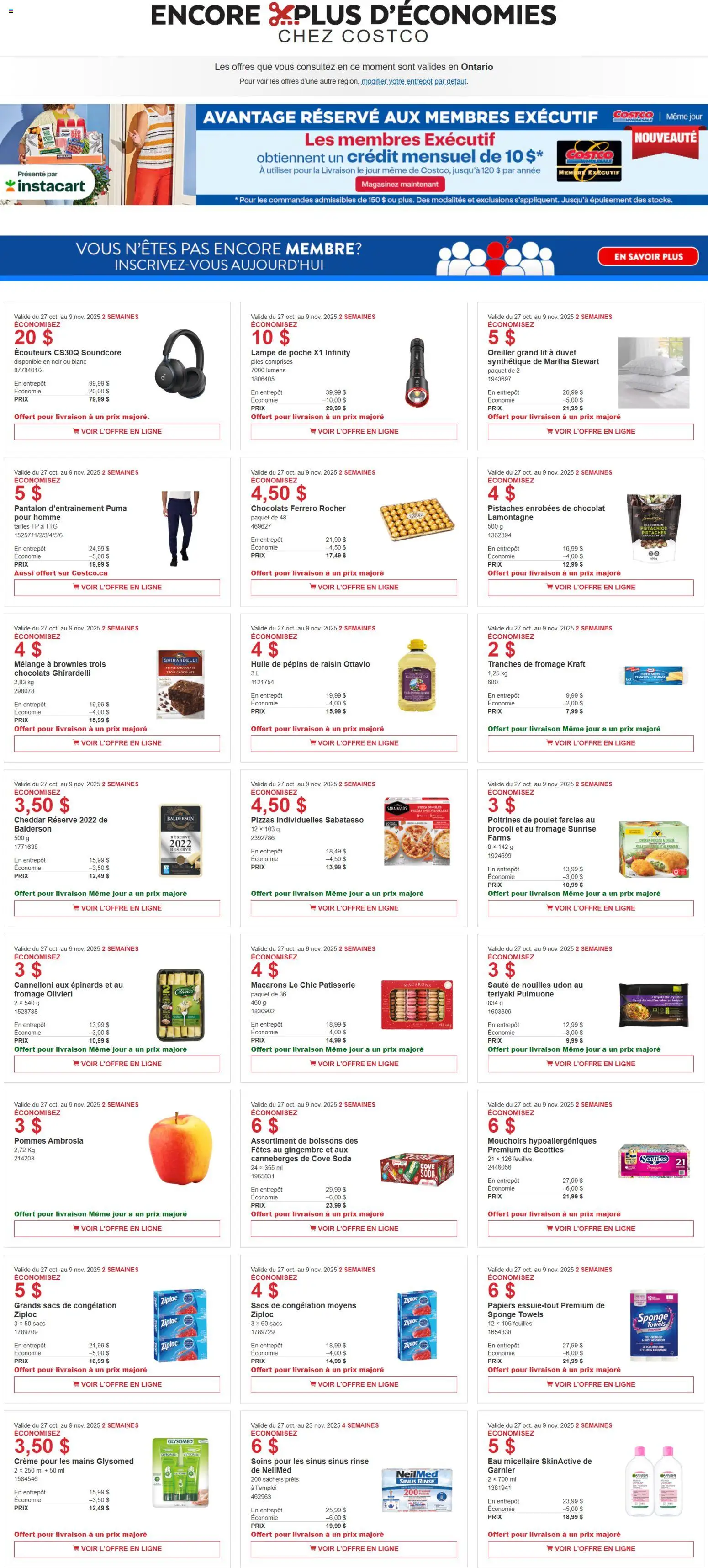 Costco flyer valid from Oct 27, 2025 - page number 1