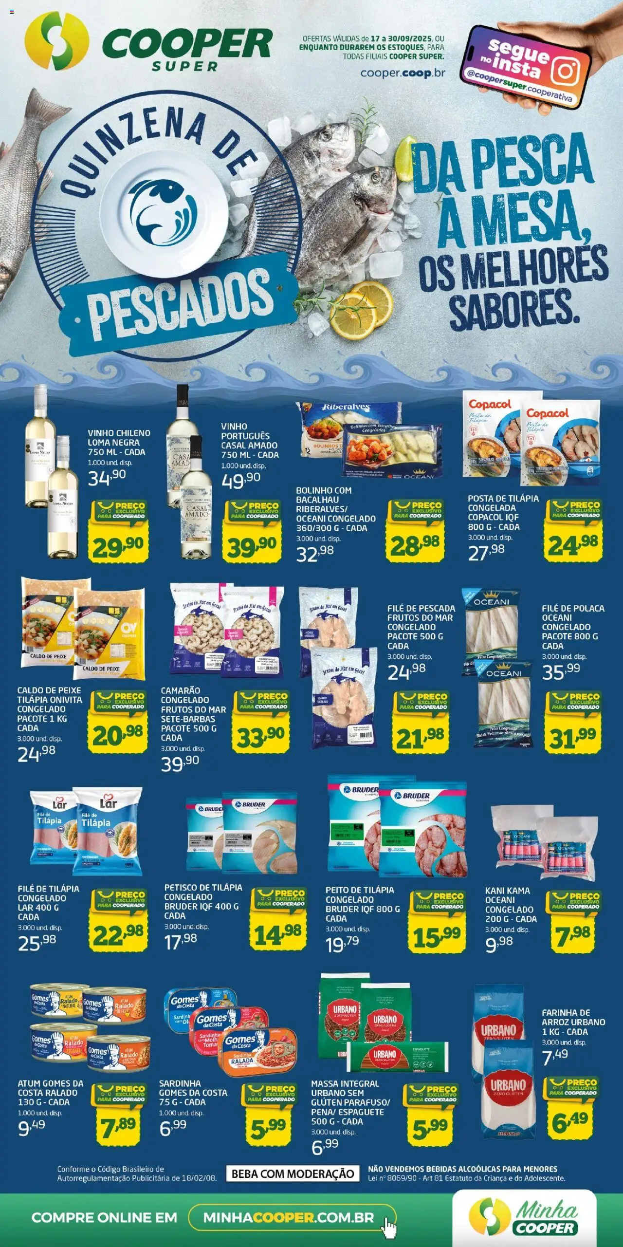Cooper folheto "Ofertas Especial Quinzena de Pescados" válido a partir de 17/09/2025 - número de página 1