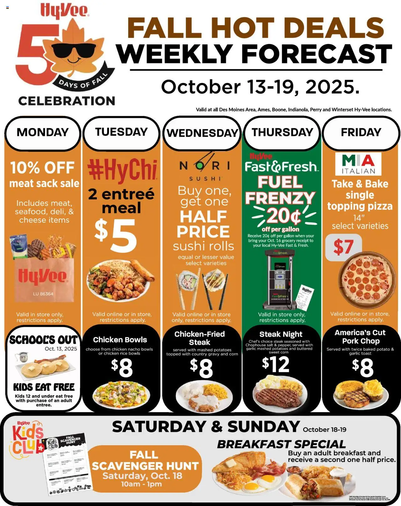 HyVee 50 Days of Fall Deals from 10/13/2025 - Flyer - Page number 1