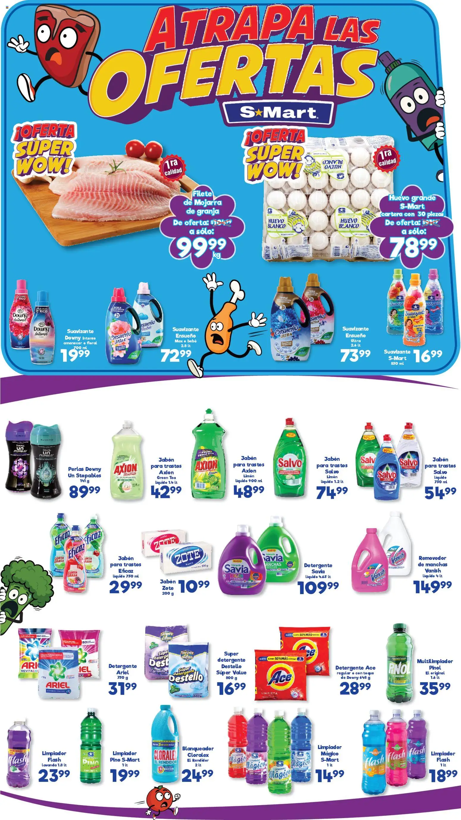 Vista previa las ofertas de la tienda S-Mart - Folleto Ofertas de Feria Monterrey desde el 06/01/2026 - Limón, Huevo, Jabón, Sal, Detergente, Filete, Limpiador, Suavizante