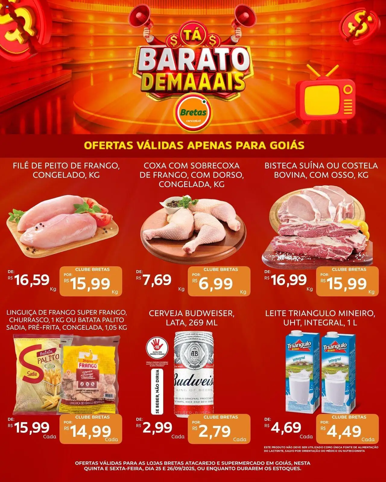 Bretas folheto "Ofertas Tá Barrato Demais" válido a partir de 25/09/2025 - número de página 1