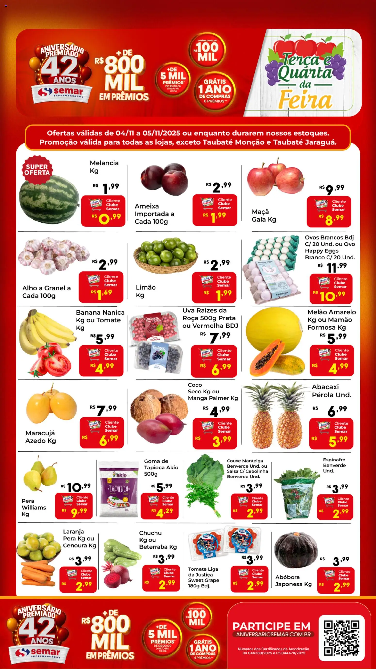 Pré-Visualização do folheto "Ofertas Feira" da loja Semar Supermercado válido a partir de 04/11/2025