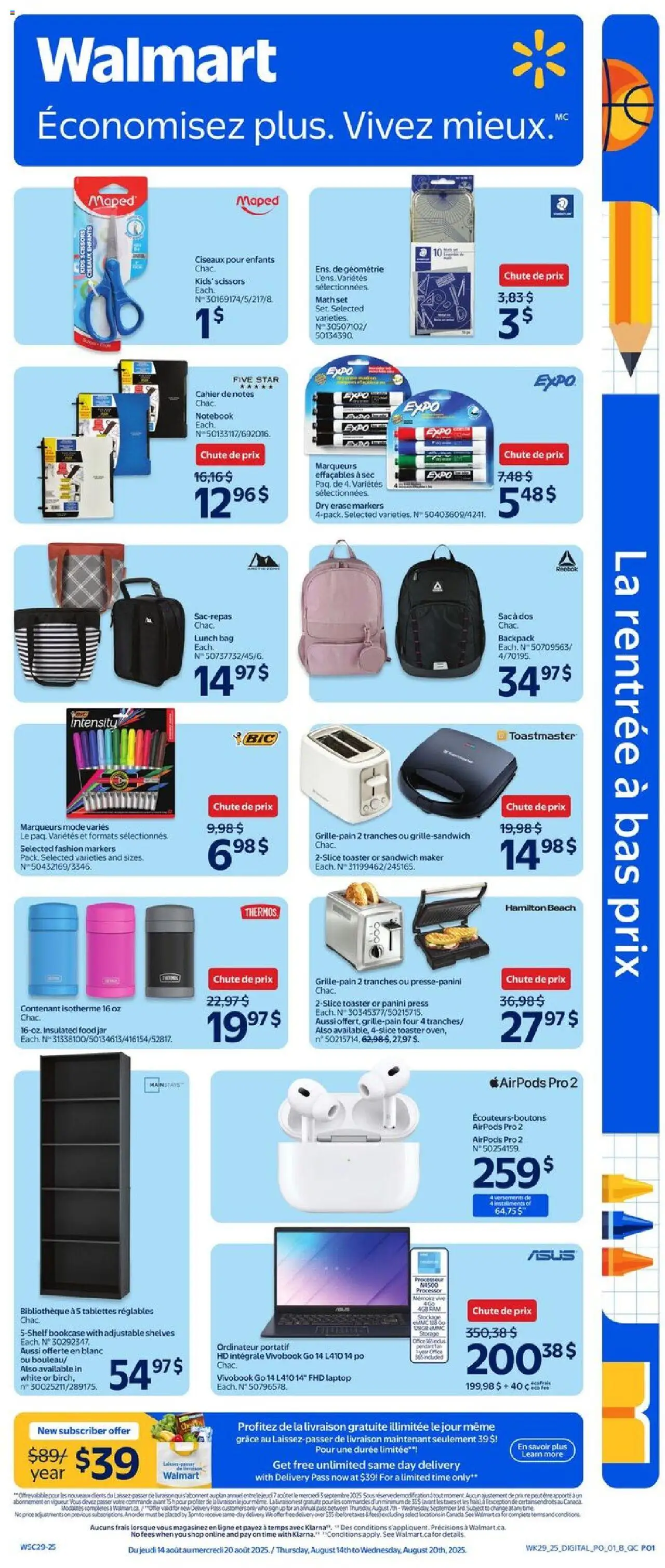 Le catalogue La rentrée des classes est valide à partir du Aug 14, 2025 numéro de la page 1