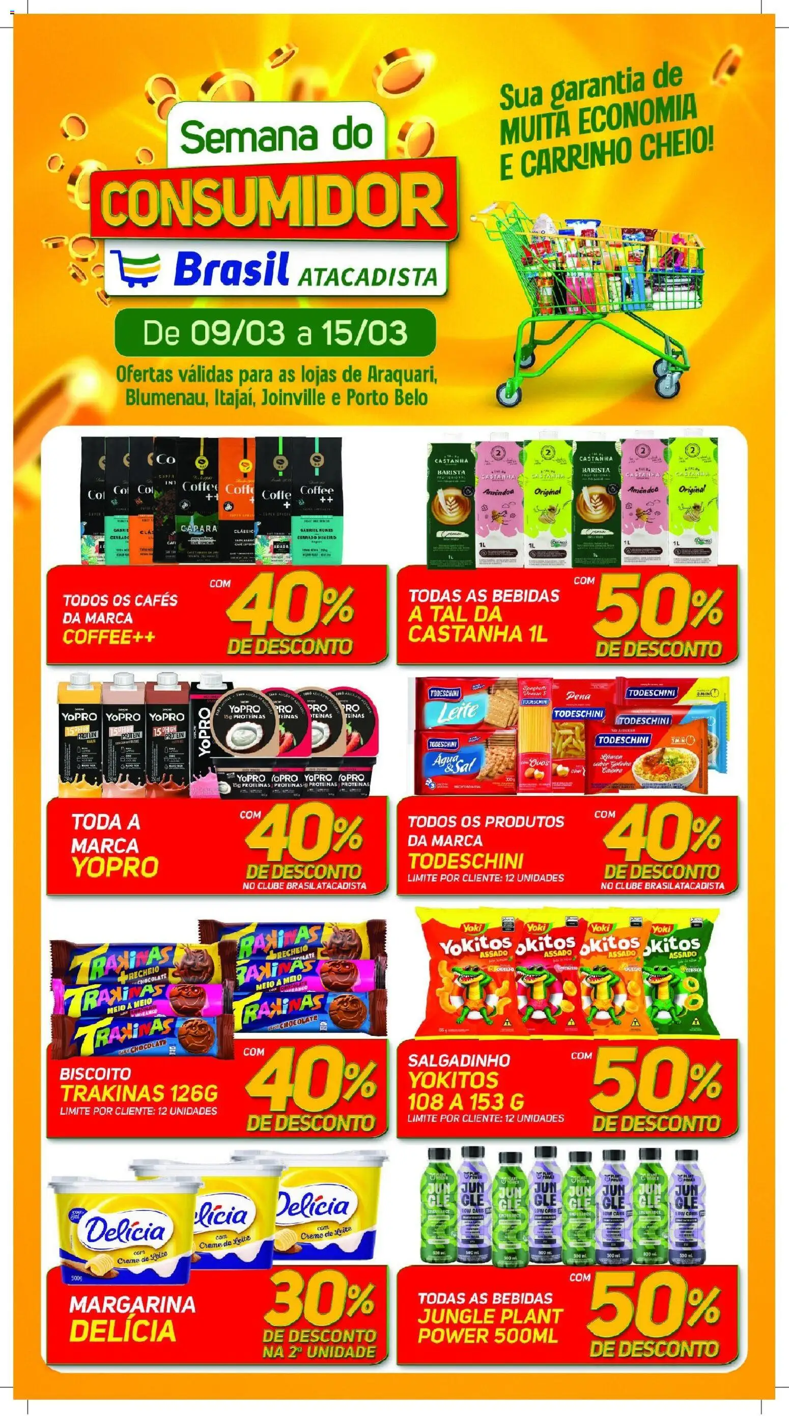 Pré-Visualização do folheto "Brasil Atacadista - Ofertas da semana" da loja Brasil Atacadista válido a partir de 09/03/2026 - Café, Bebidas, Carrinho
