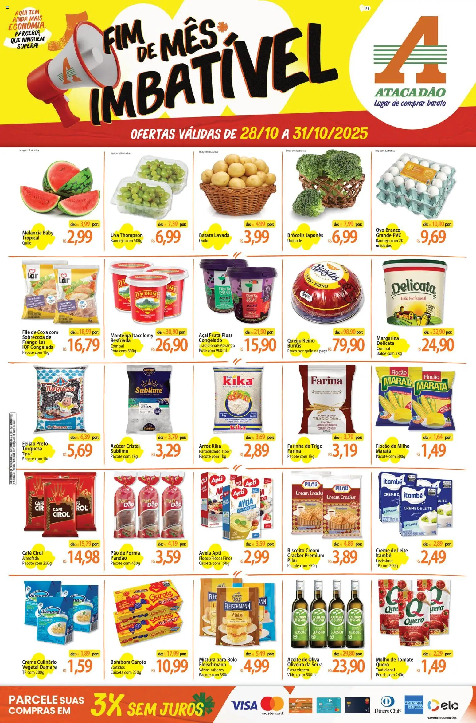 Pré-Visualização do folheto "Ofertas - PE" da loja Atacadão válido a partir de 28/10/2025