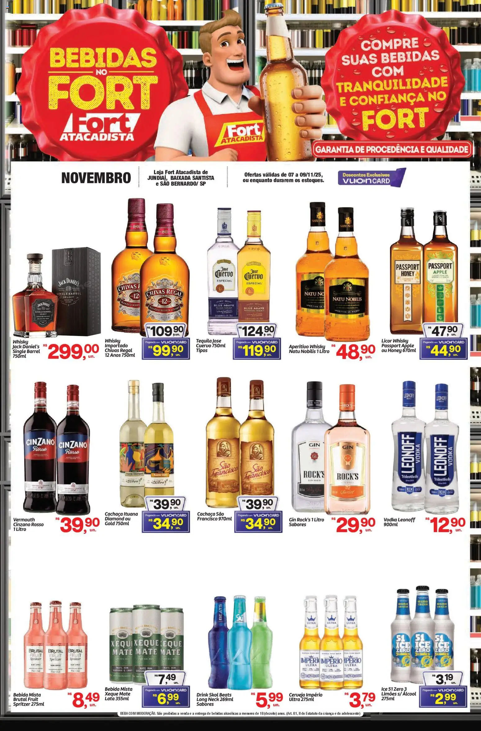 Pré-Visualização do folheto "Ofertas Bebidas" da loja Fort Atacadista válido a partir de 07/11/2025
