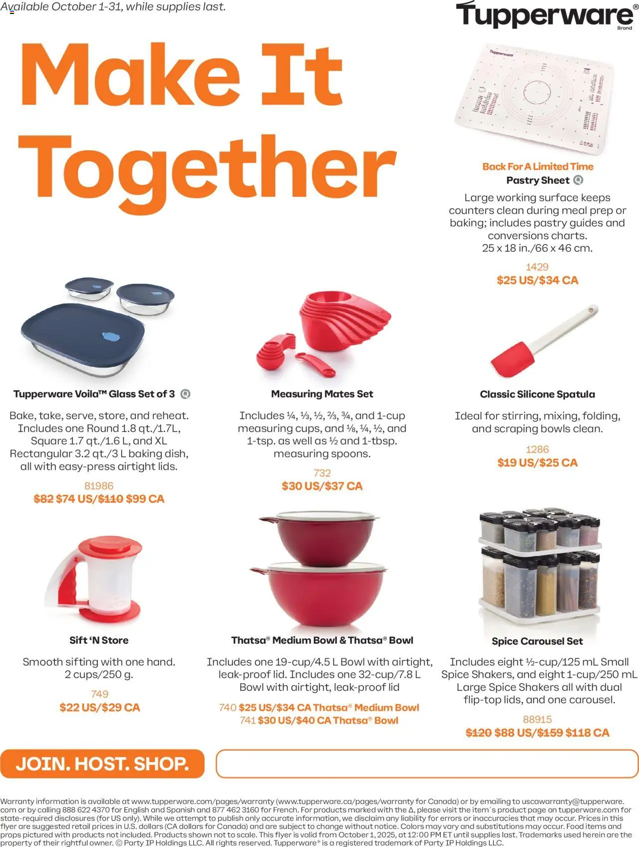 Tupperware flyer valid from Oct 01, 2025 - page number 1 - Food, Pastry