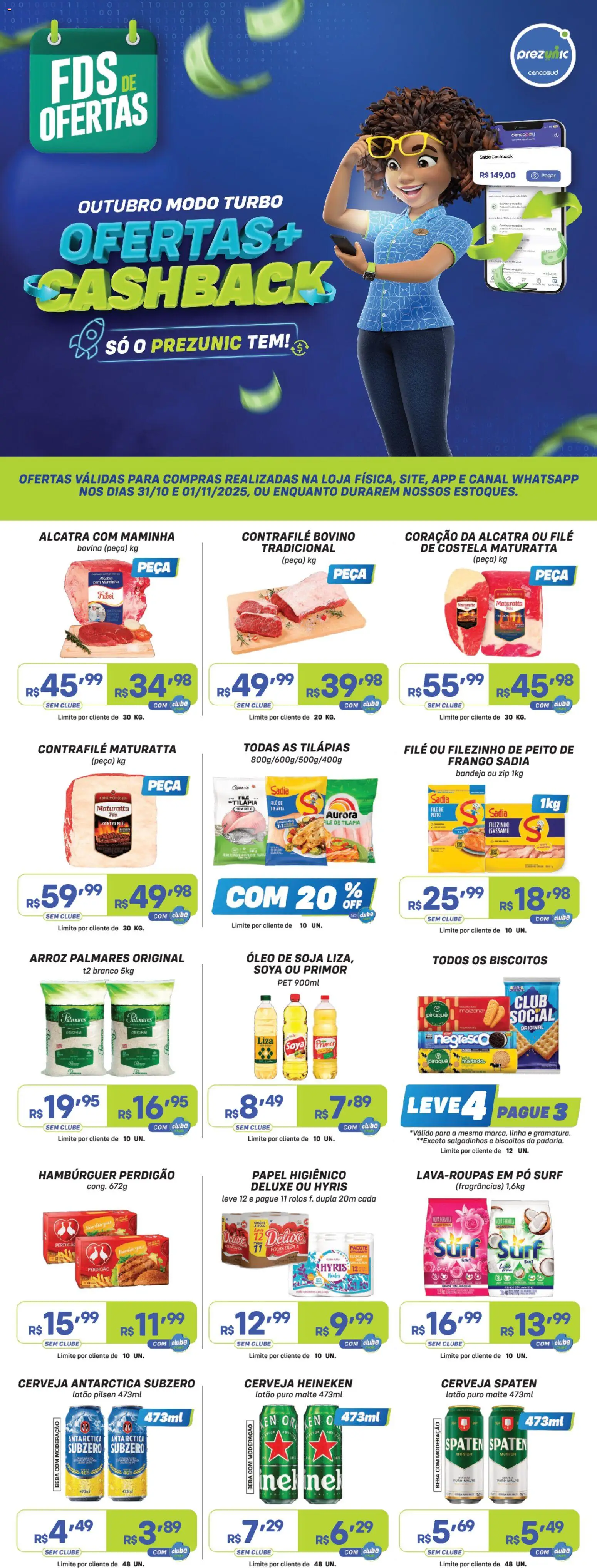 Pré-Visualização do folheto "Encarte" da loja Prezunic válido a partir de 31/10/2025