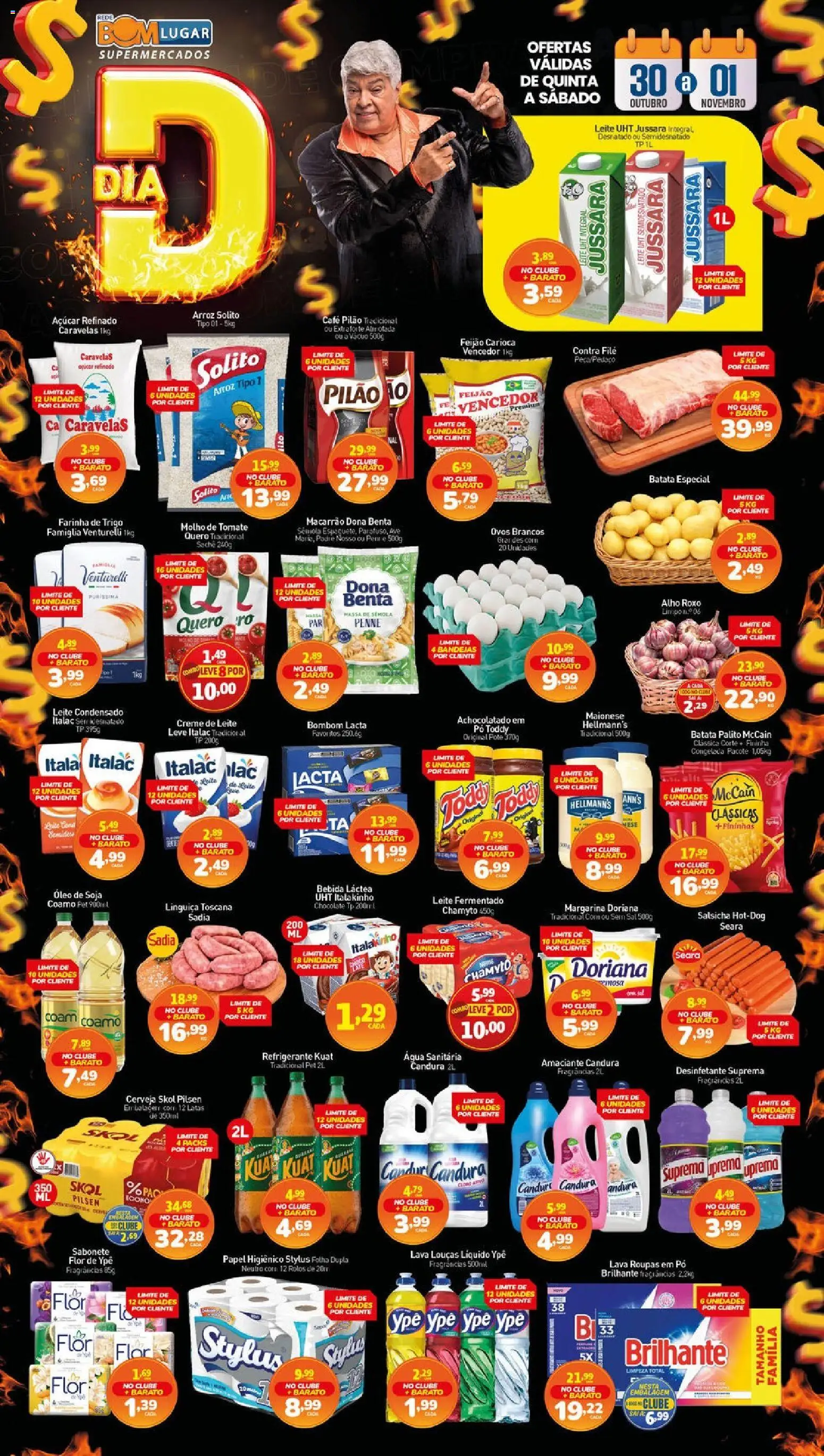 Pré-Visualização do folheto "Ofertas da semana" da loja Rede Bom Lugar válido a partir de 30/10/2025 - Água, Roupas, Leite, Soja, Refrigerante, Maionese, Papel higiênico, Amaciante