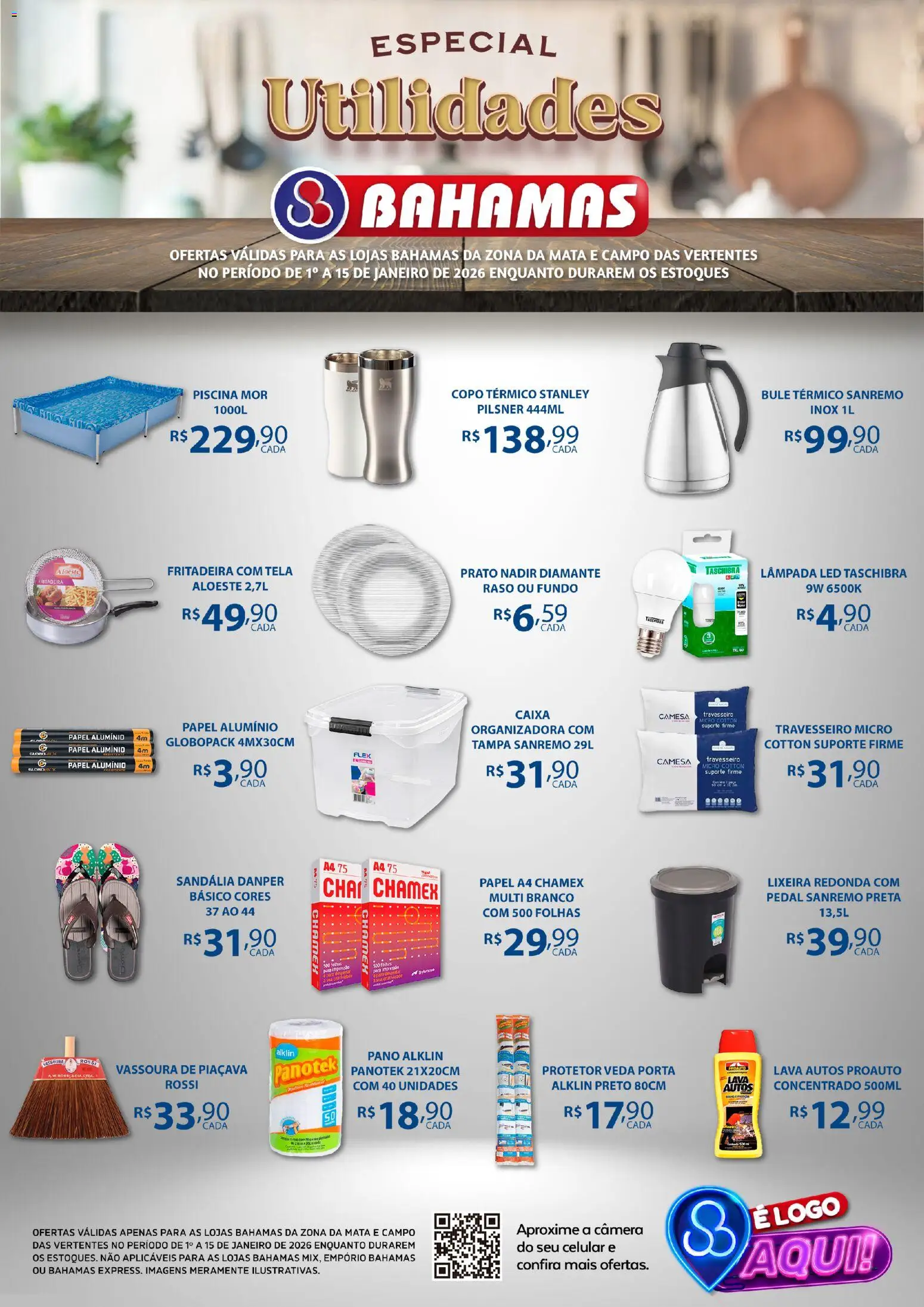 Pré-Visualização do folheto "Ofertas Especial Utilidades" da loja Bahamas Supermercados válido a partir de 01/01/2026
