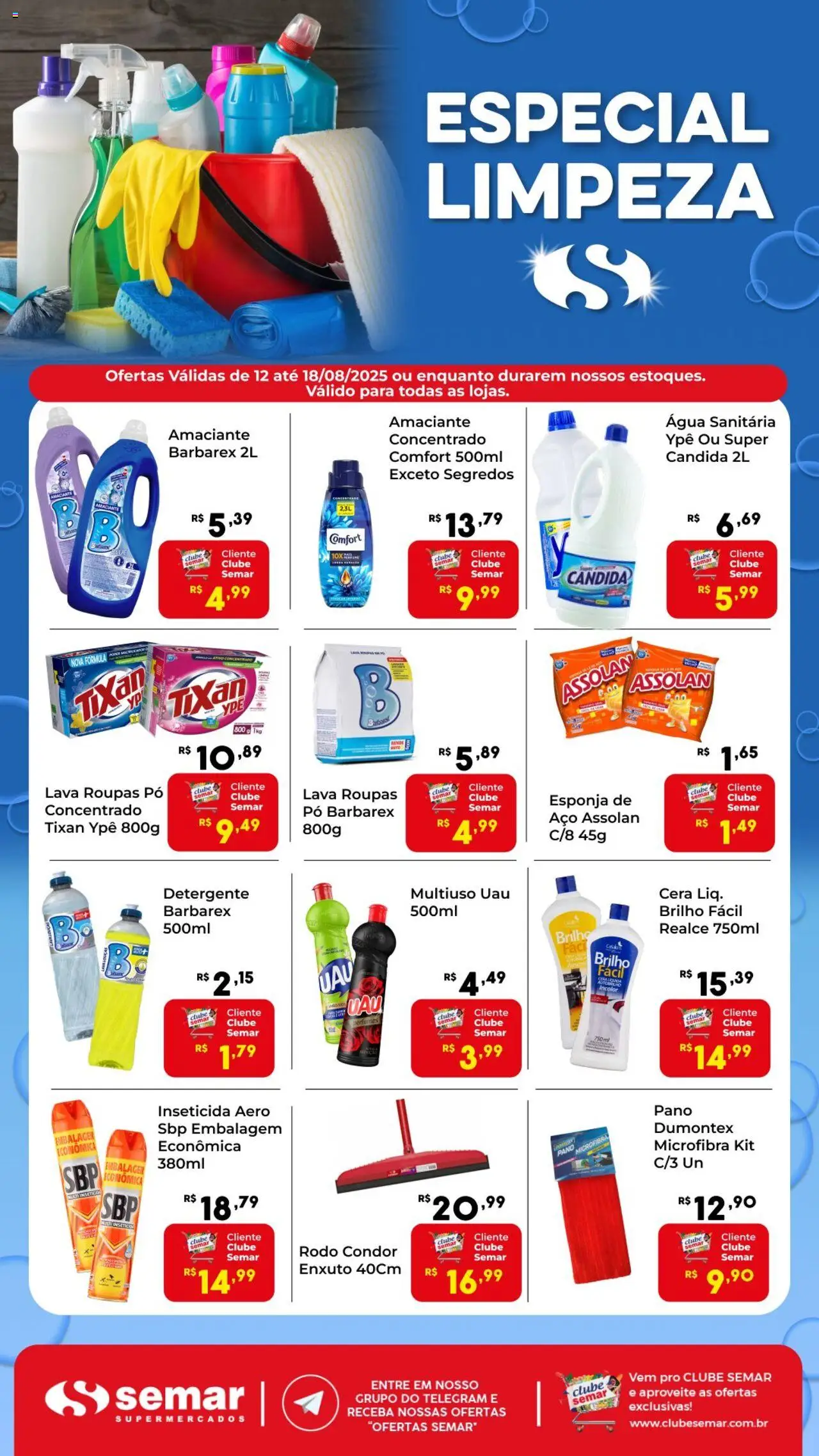 Semar Supermercado folheto "Ofertas Especial Limpeza" válido a partir de 12/08/2025 - número de página 1