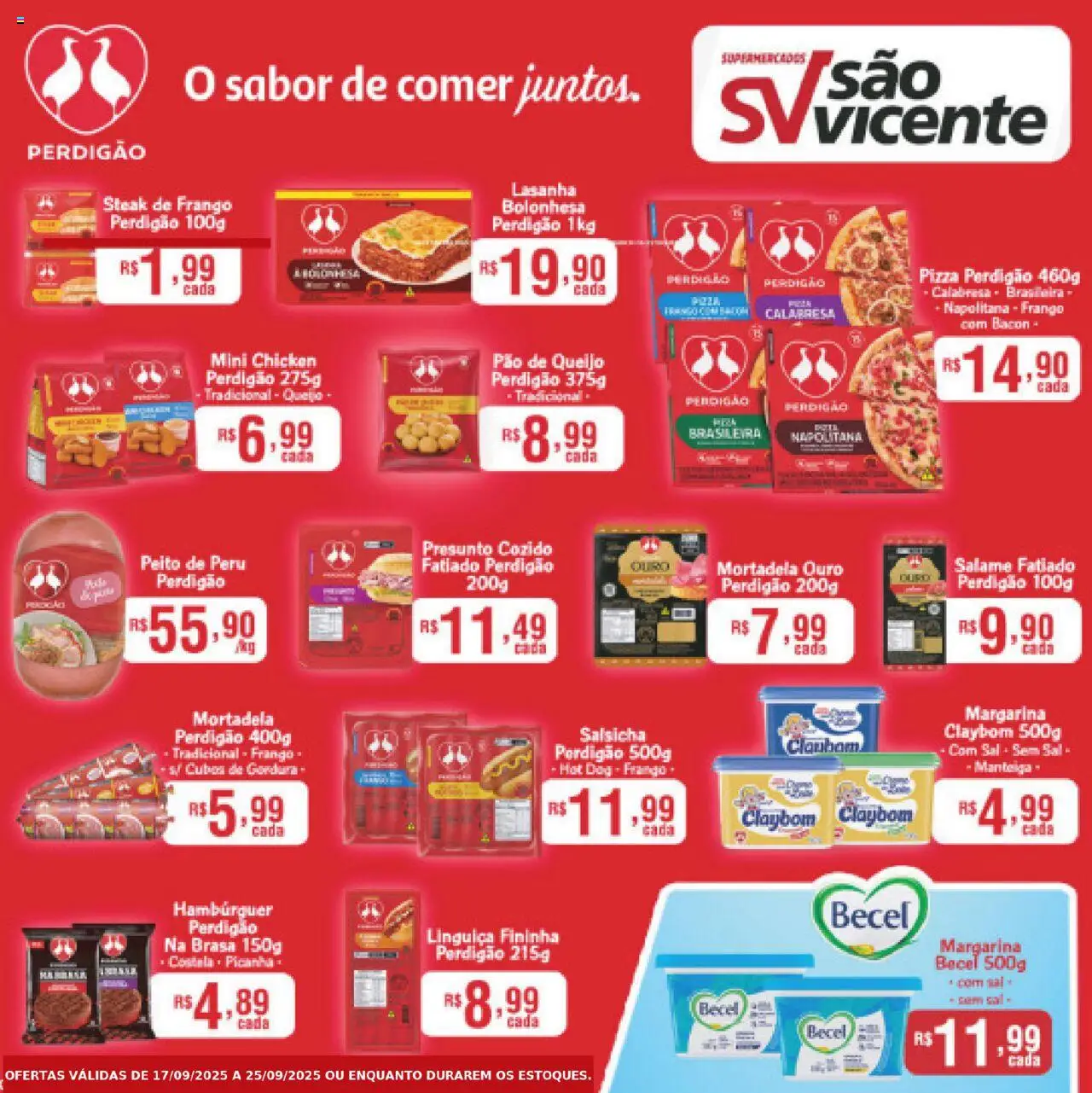 Supermercados São Vicente folheto "Ofertas Perdigão" válido a partir de 17/09/2025 - número de página 1