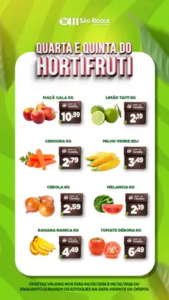 Pré-Visualização do folheto "Ofertas da semana" da loja São Roque Supermercados válido a partir de 04/02/2026