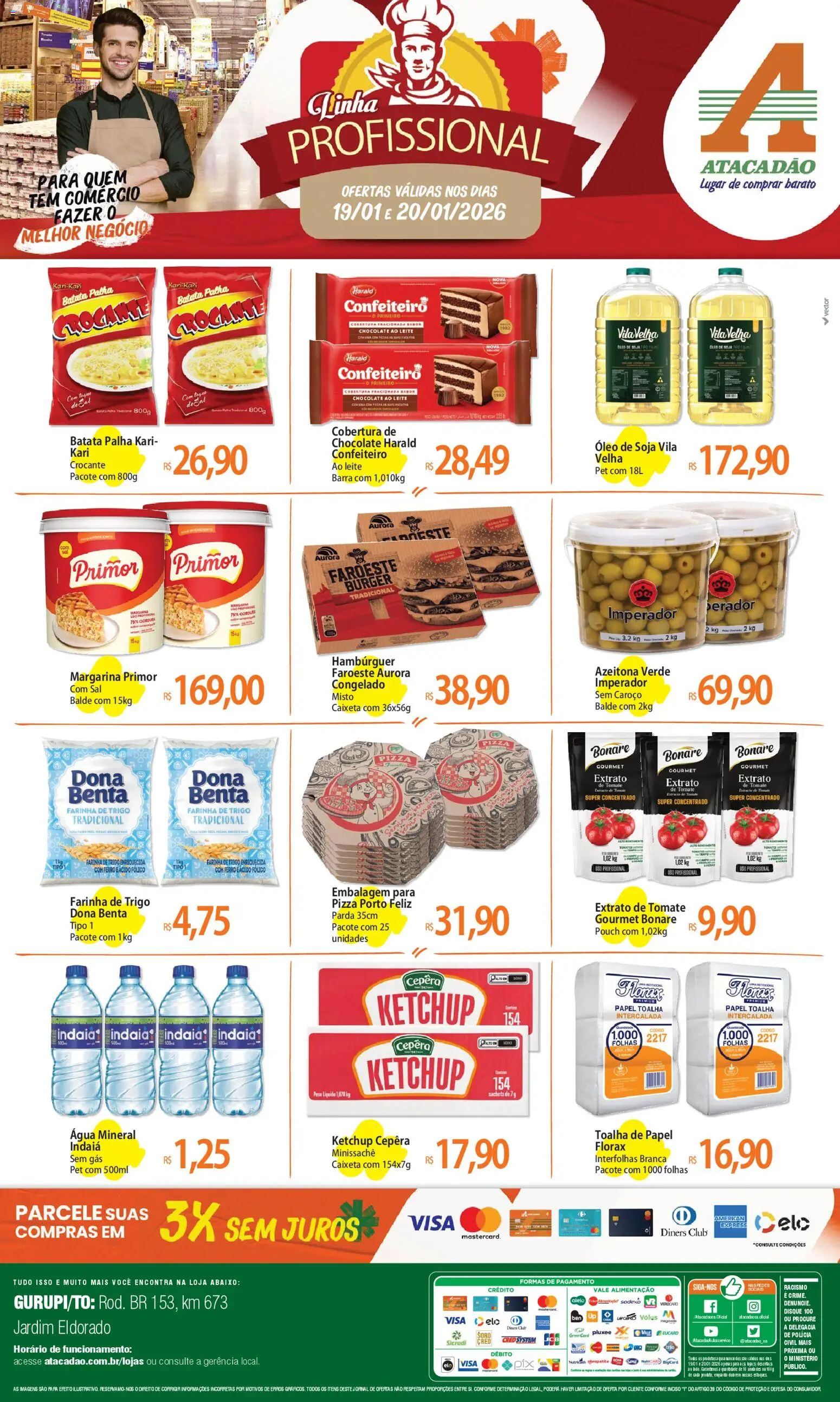 Pré-Visualização do folheto "Ofertas - TO" da loja Atacadão válido a partir de 19/01/2026