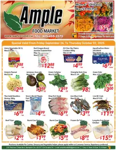 Preview of leaflet Weekly flyer Brampton from shop Ample Food Market is valid from Sep 26, 2025
