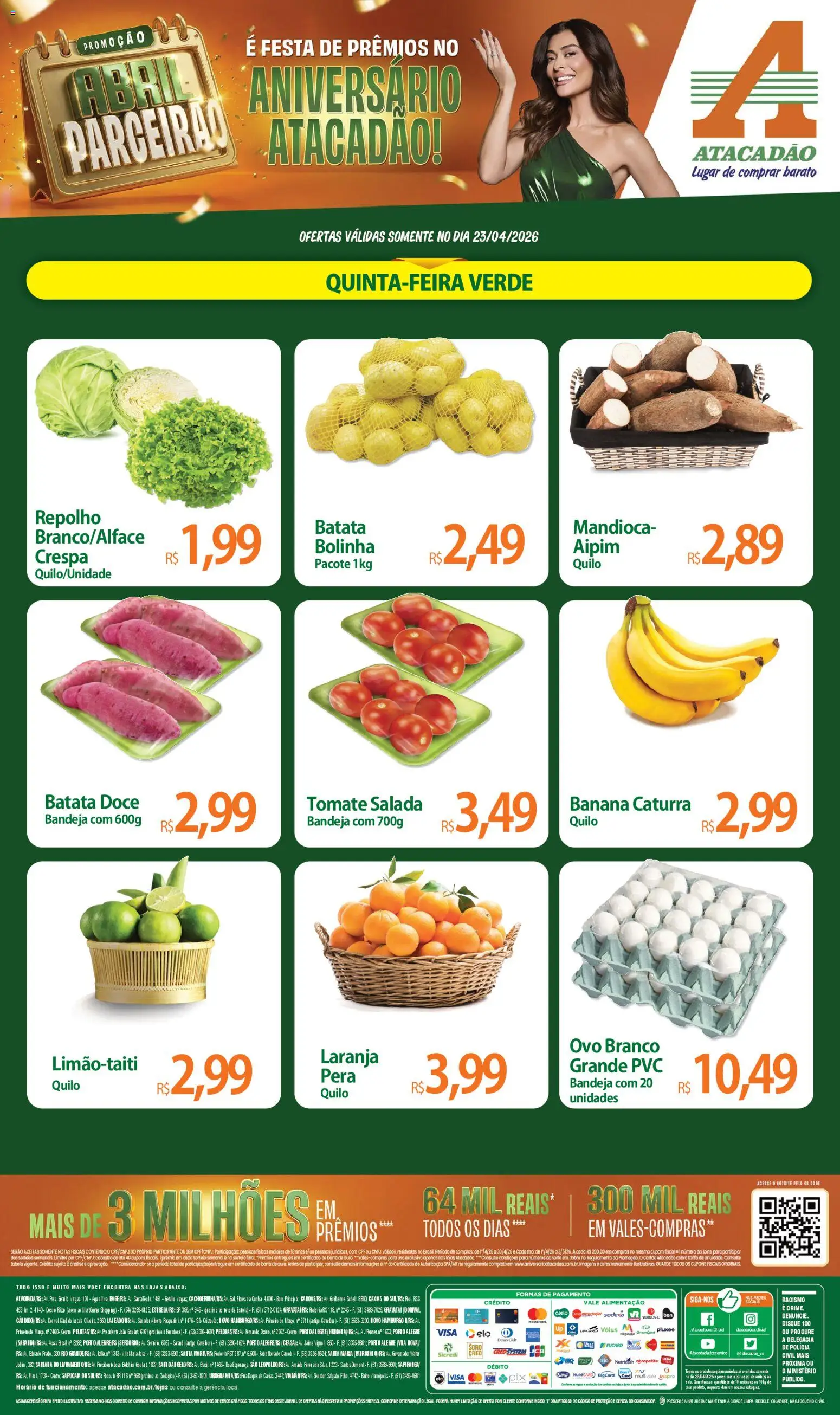 Pré-Visualização do folheto "Atacadão ofertas - RS" da loja Atacadão válido a partir de 23/04/2026