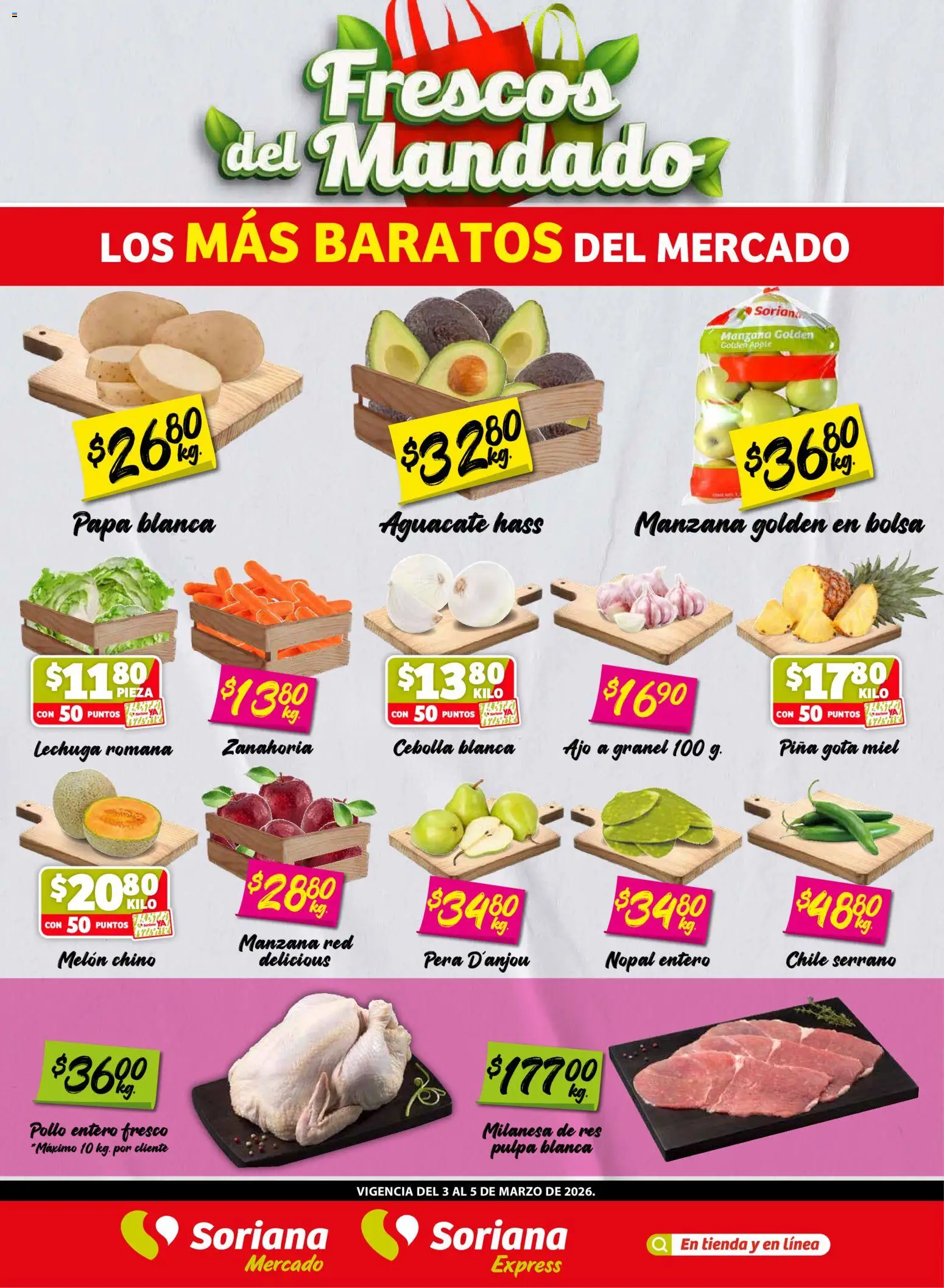 Vista previa las ofertas de la tienda Soriana - Soriana Frescos del Mandado Mercado: BCS, Son y Sin desde el 03/03/2026 