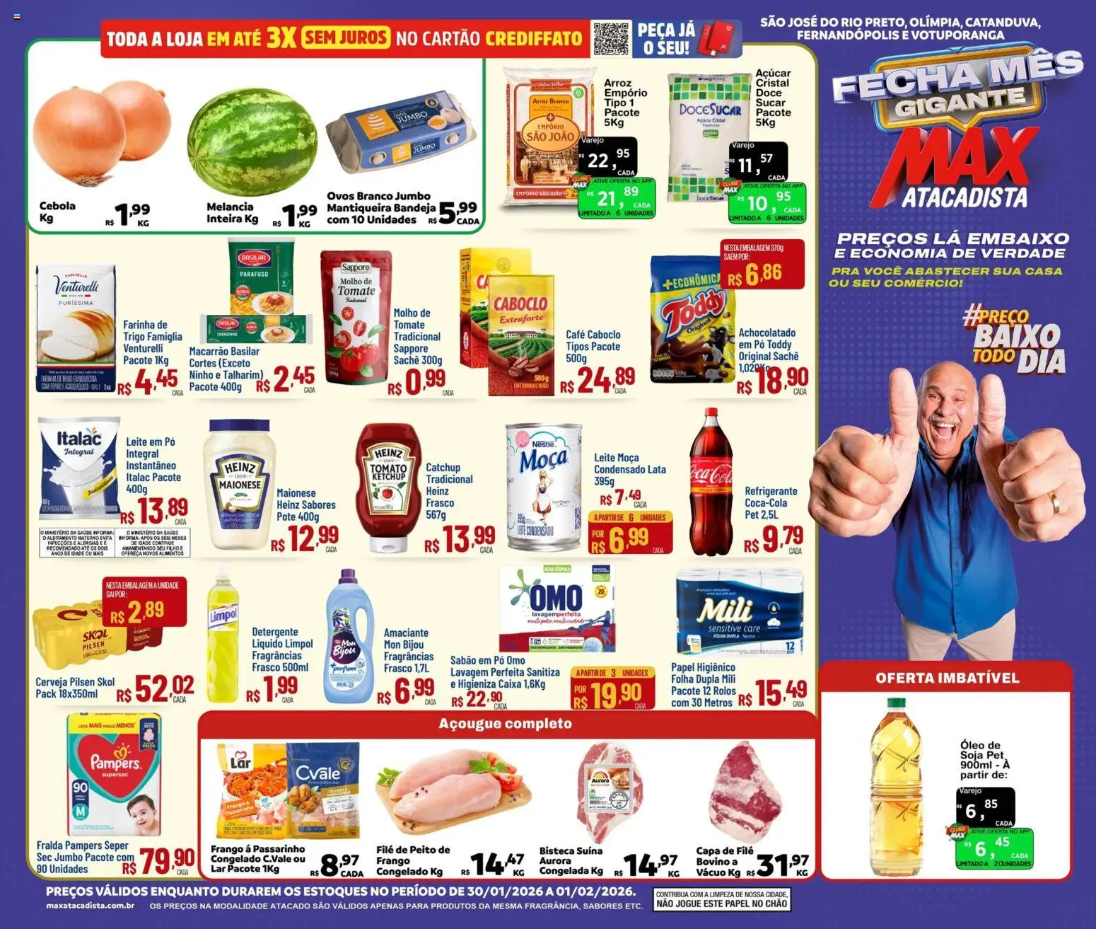 Pré-Visualização do folheto "Ofertas Fecha Mês" da loja Max Atacadista válido a partir de 30/01/2026