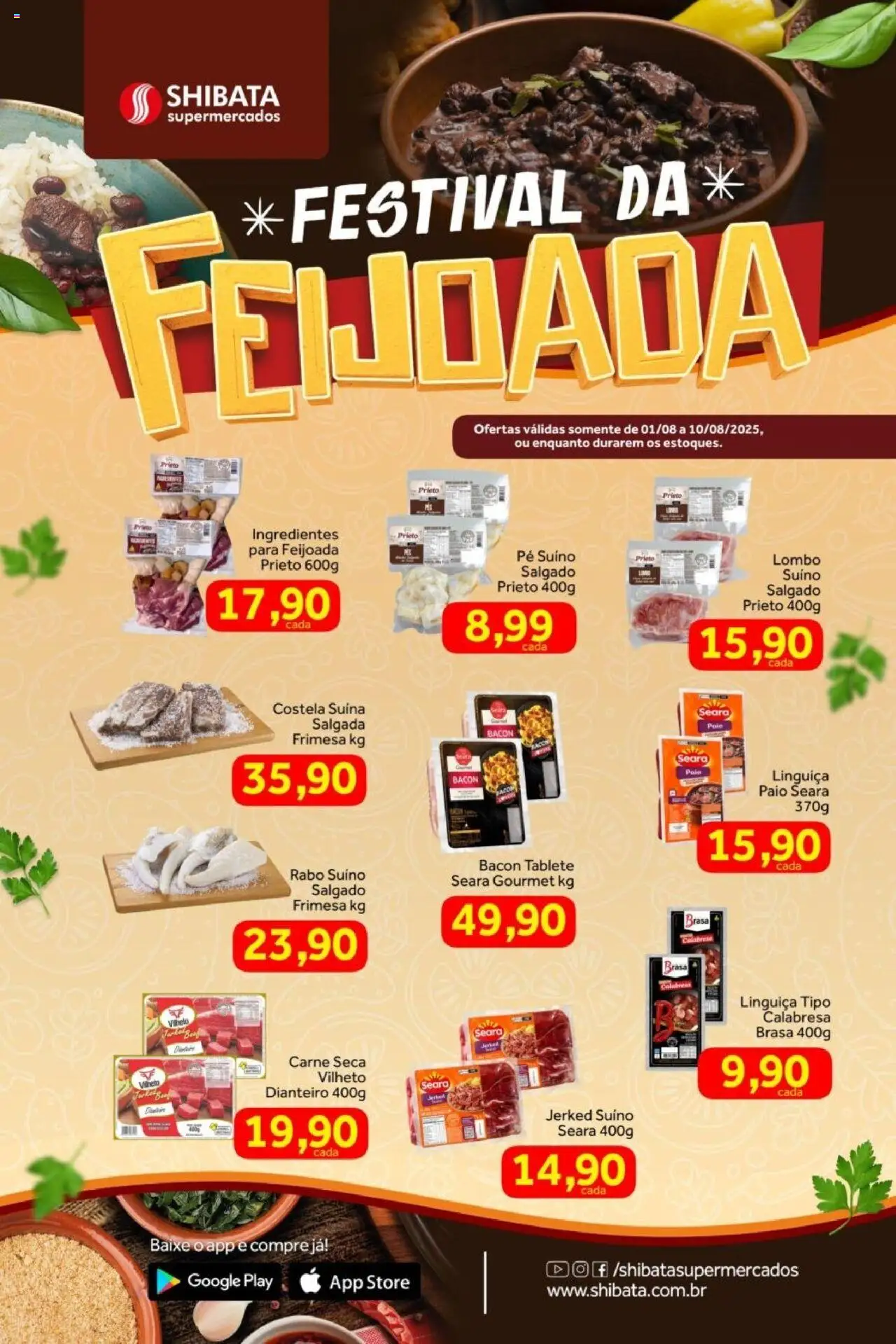 Shibata folheto "Ofertas Festival da Feijoada" válido a partir de 01/08/2025 - número de página 1