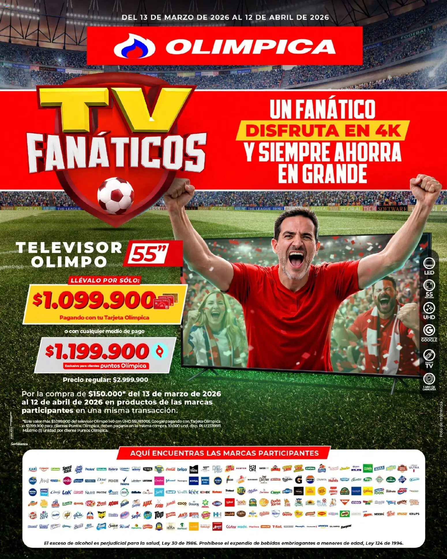  Vista previa del prospecto Olímpica catálogo del almacen Olímpica válida del 13/03/2026 al 12/04/2026