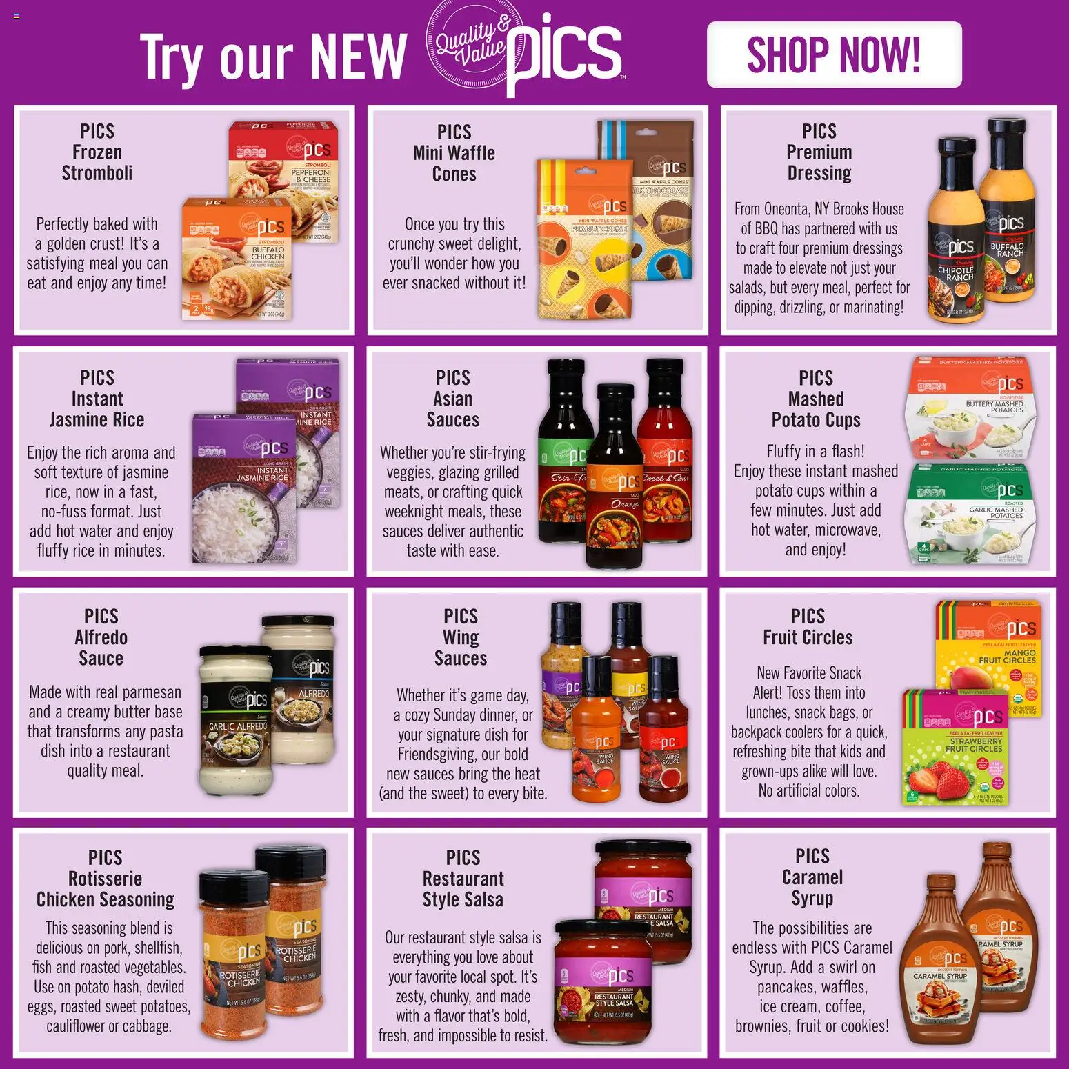 Ad Preview of Price Chopper Brands Own from 11/01/2025 - Game, Cookies, Backpack, Potatoes, Butter, Cauliflower, Sauces, Parmesan